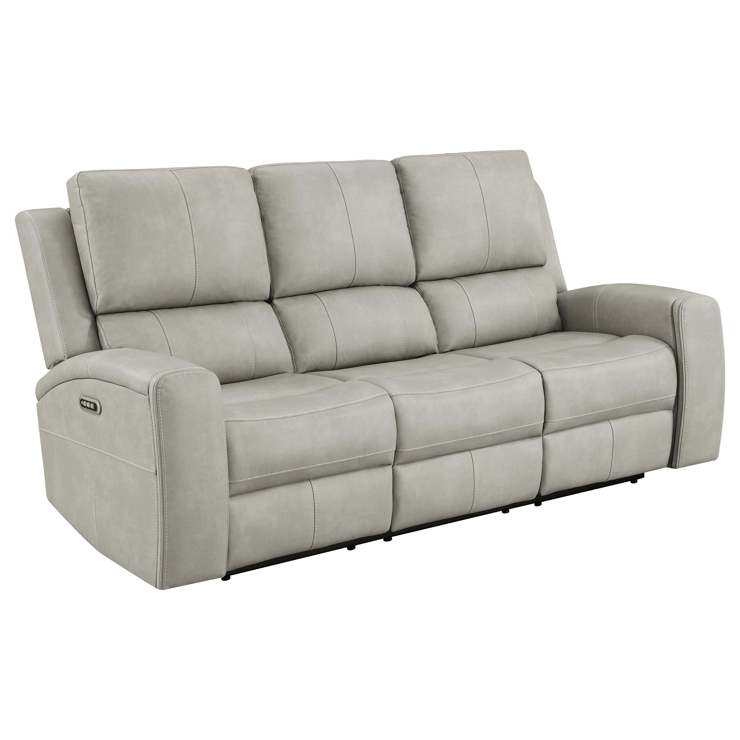 Brickston Triple Power Reclining Sofa Grey - Image 2