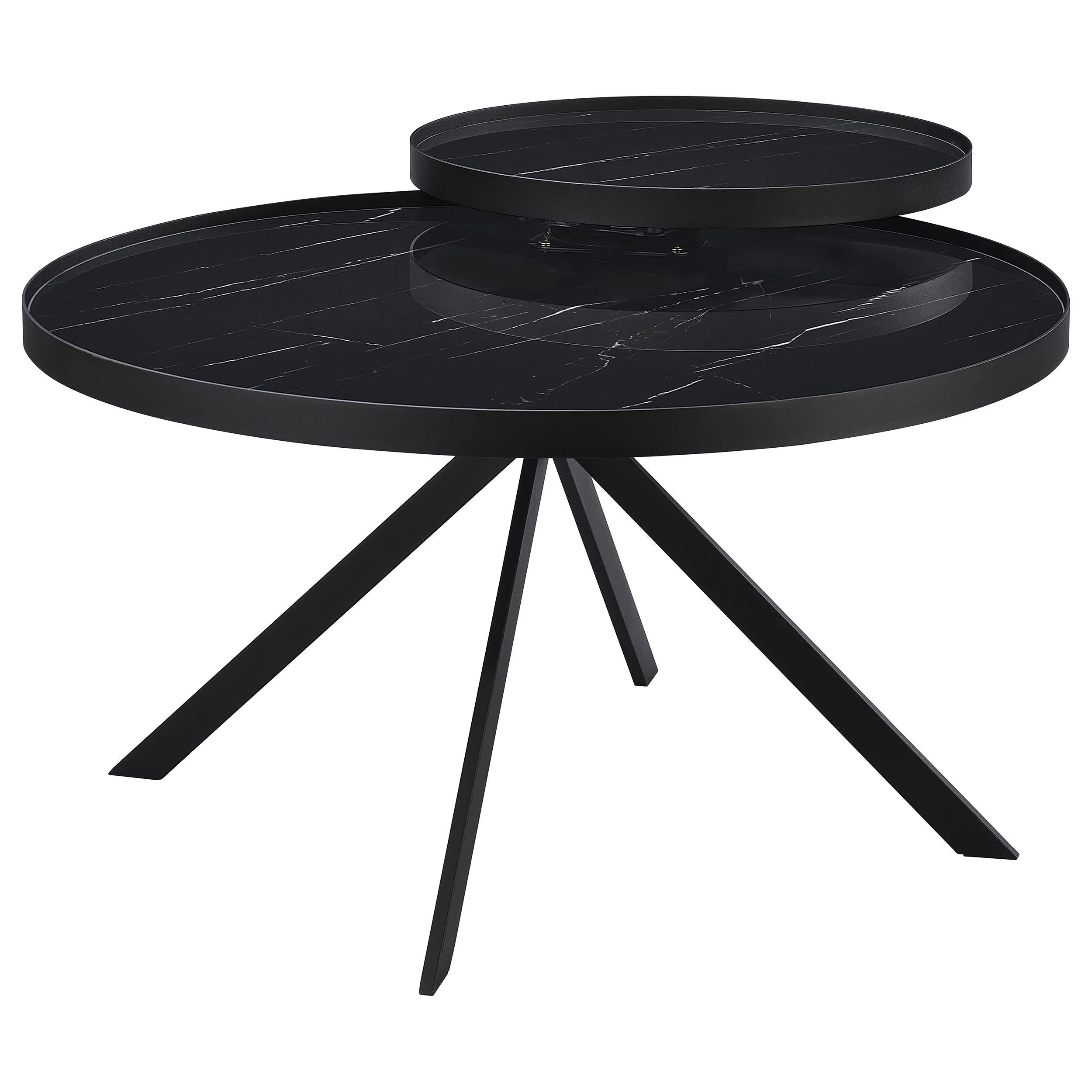 Briggs Black 3-Piece Round Coffee and End Table Set - Image 6