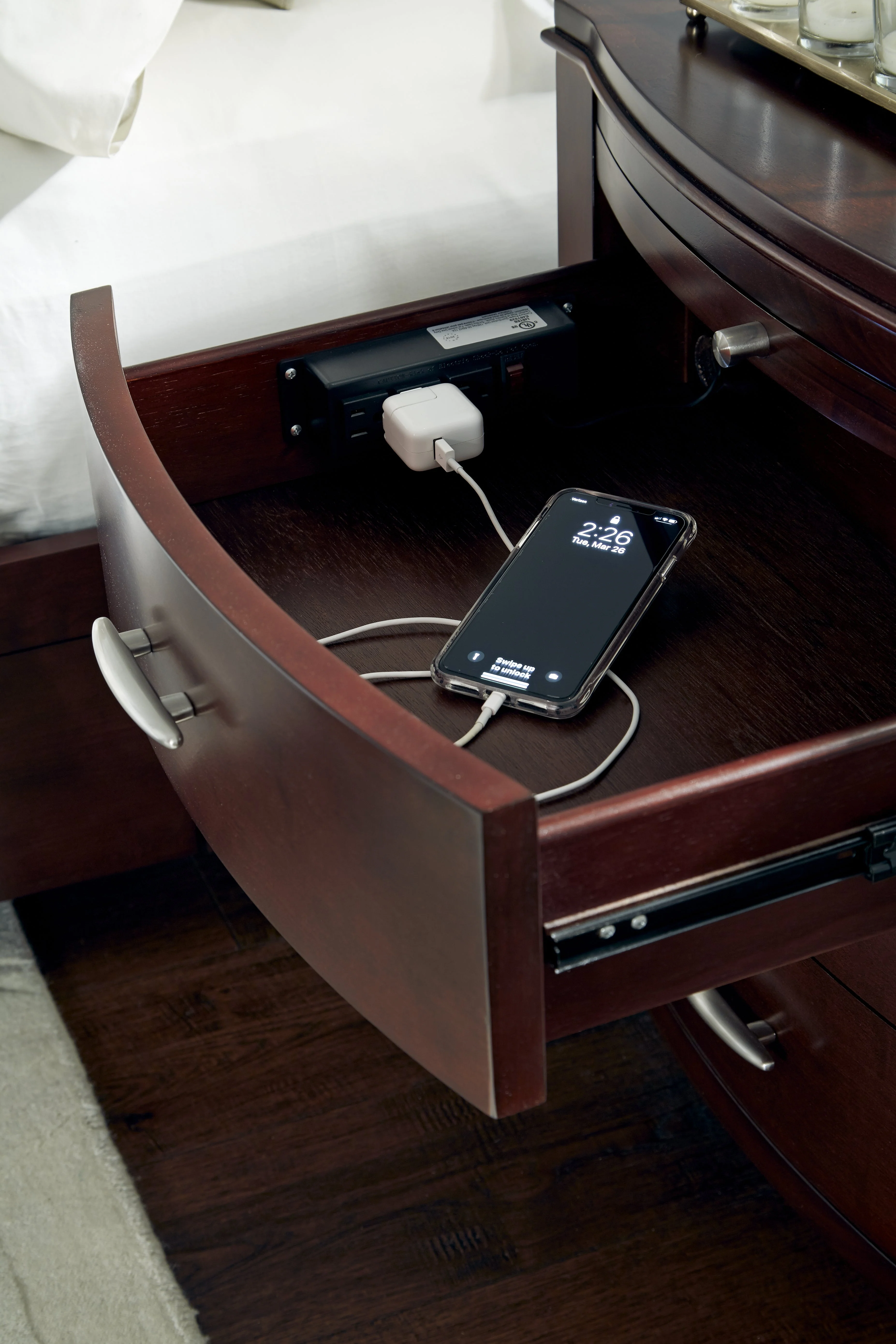 Brighton Charging Station Nightstand in Cinnamon - Image 4