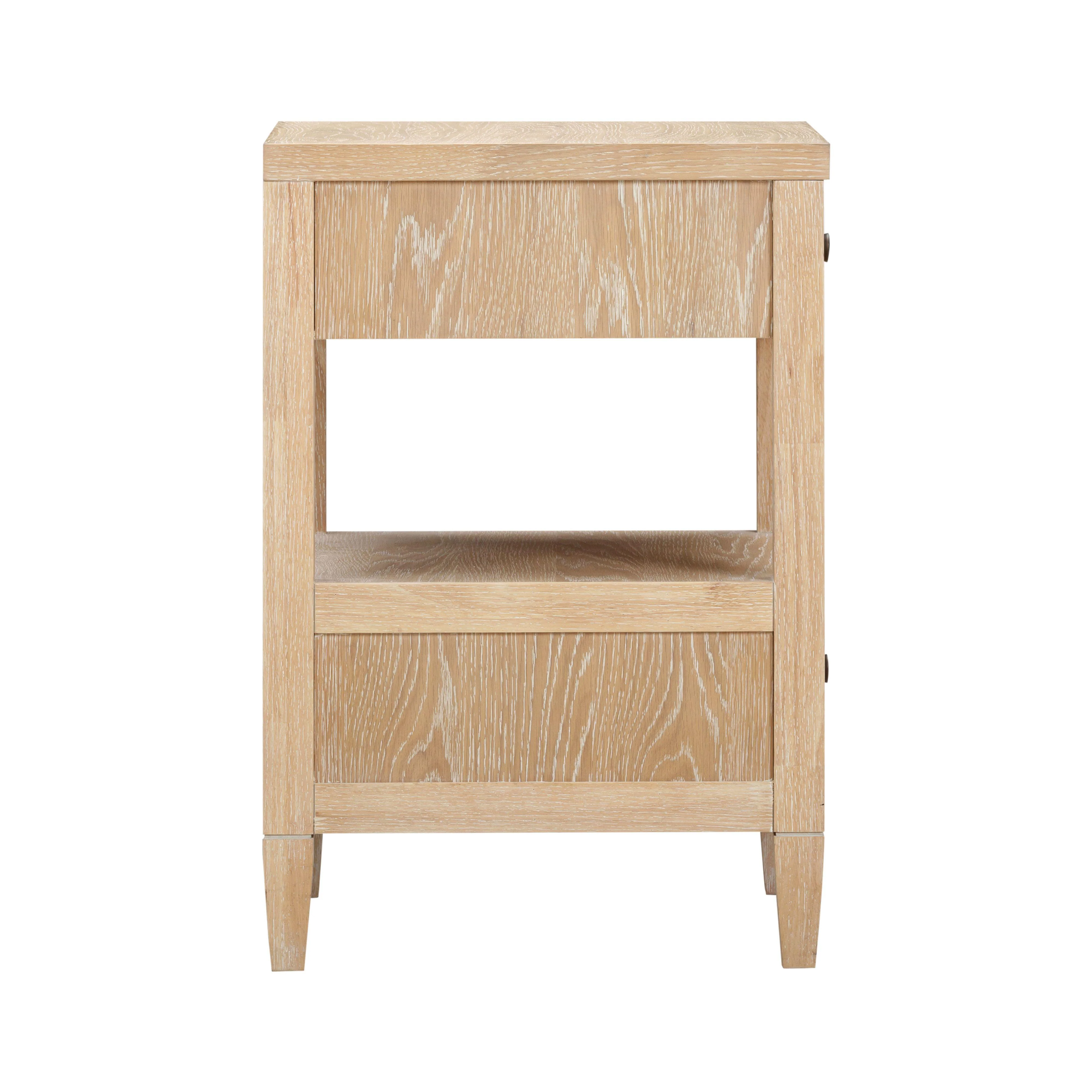 Bristol Park Whitewashed Oak Wood Open Nightstand - Image 4