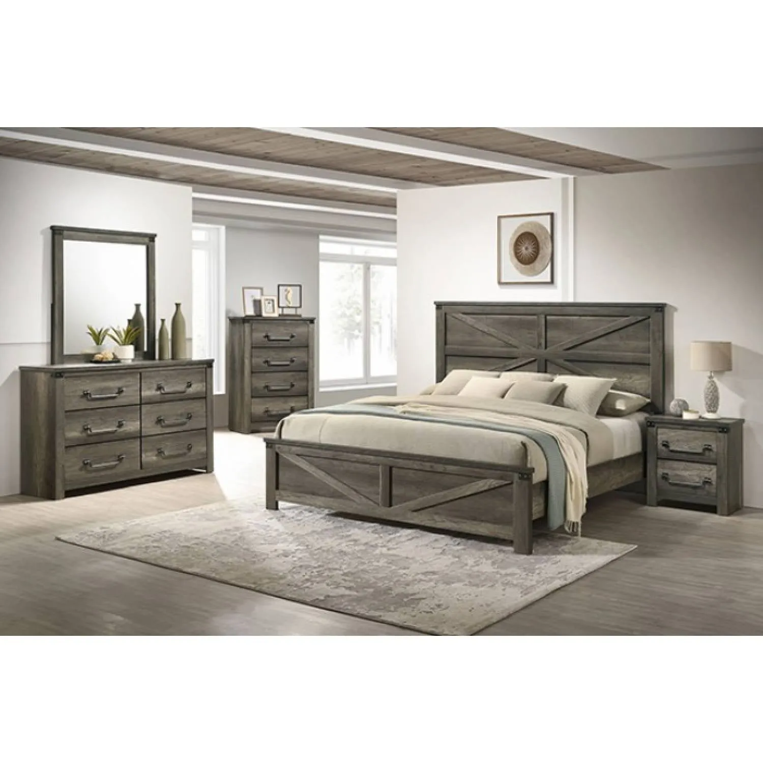Britonale Rustic Gray 4-Piece Queen Bedroom Set