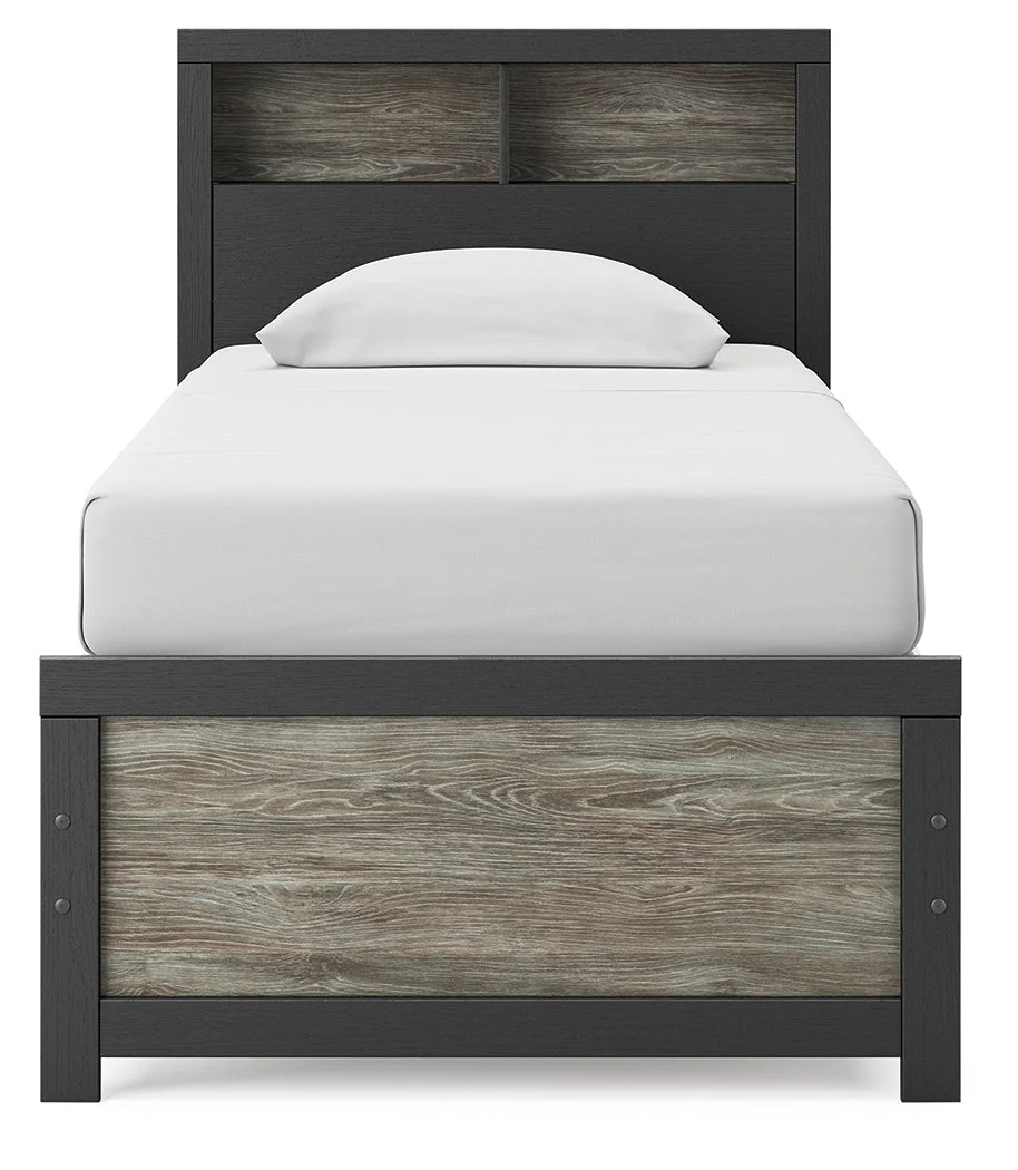 Broachmyn Black/Gray Twin Bookcase Bed - Image 5