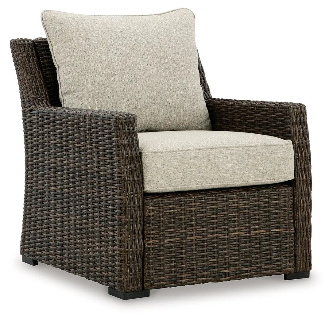 Brook Ranch Brown Outdoor Lounge Chair with cushion