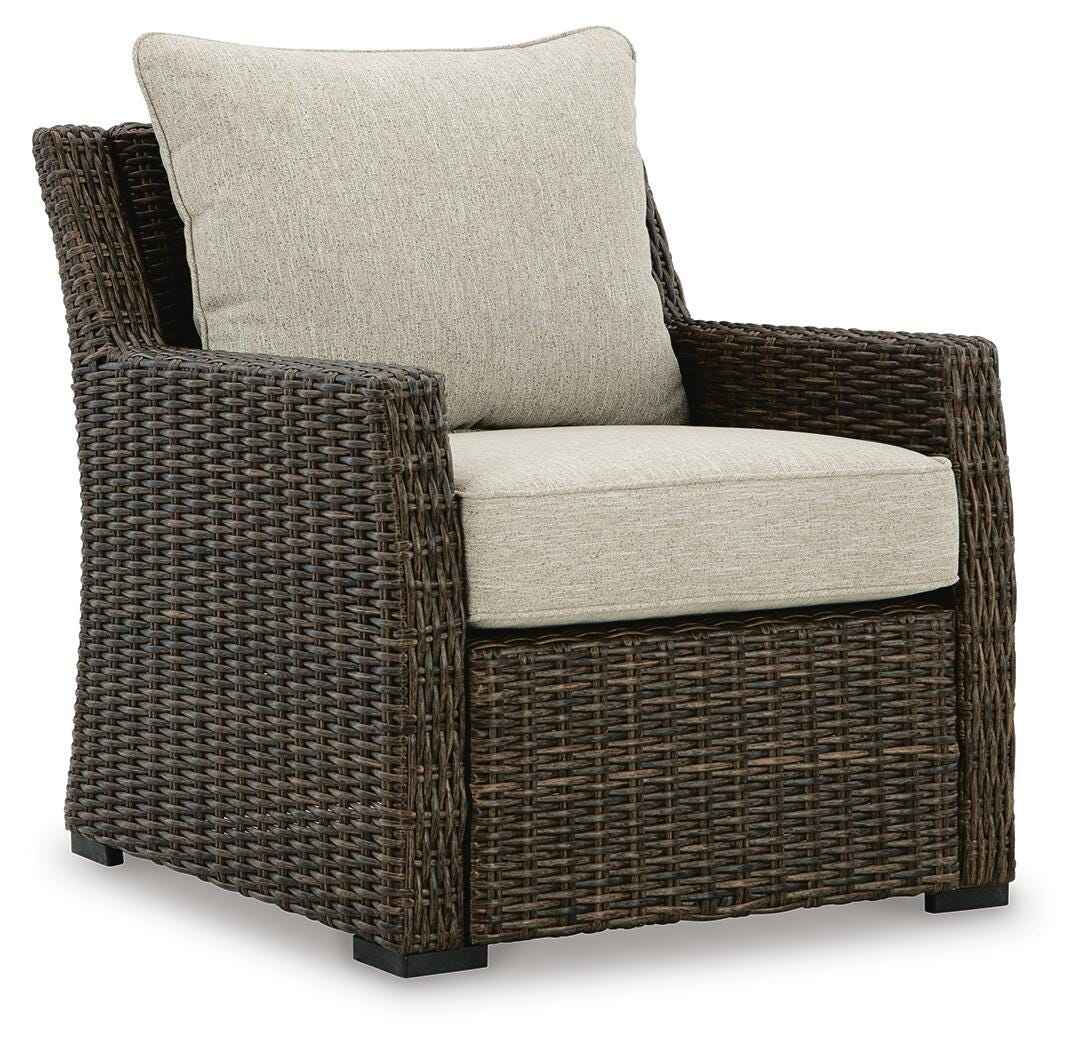 Brook Ranch Brown Outdoor Sectional Set with Lounge Chair and Coffee Table - Image 26
