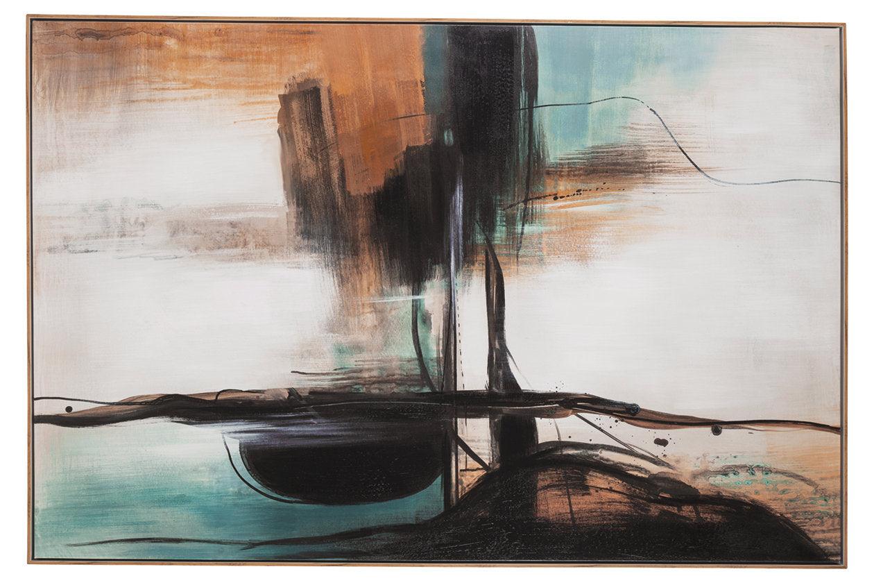 Brunonia Teal/Orange/Black Wall Art - Image 3