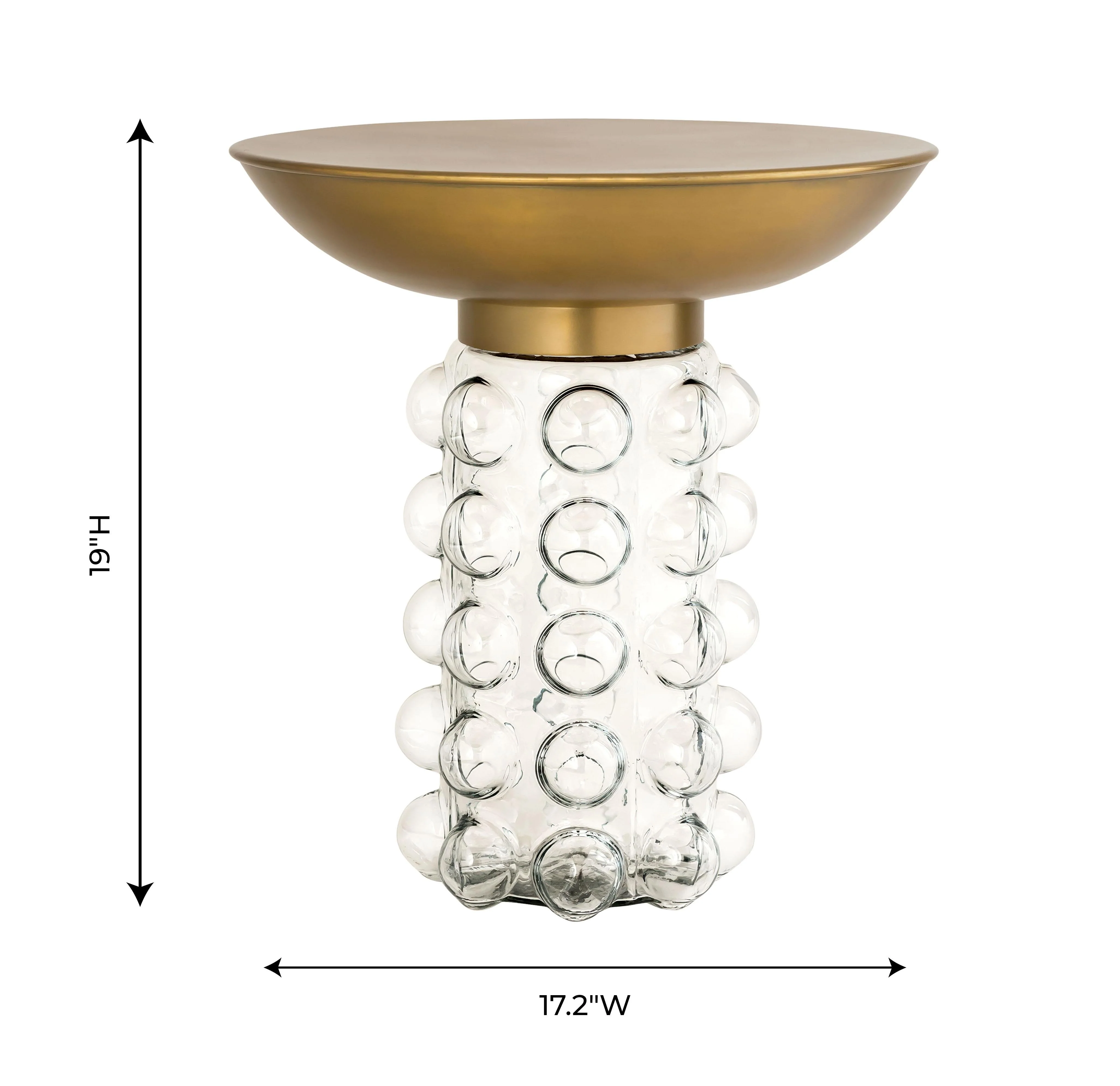 Bubble Glass and Brass Side Table - Image 6