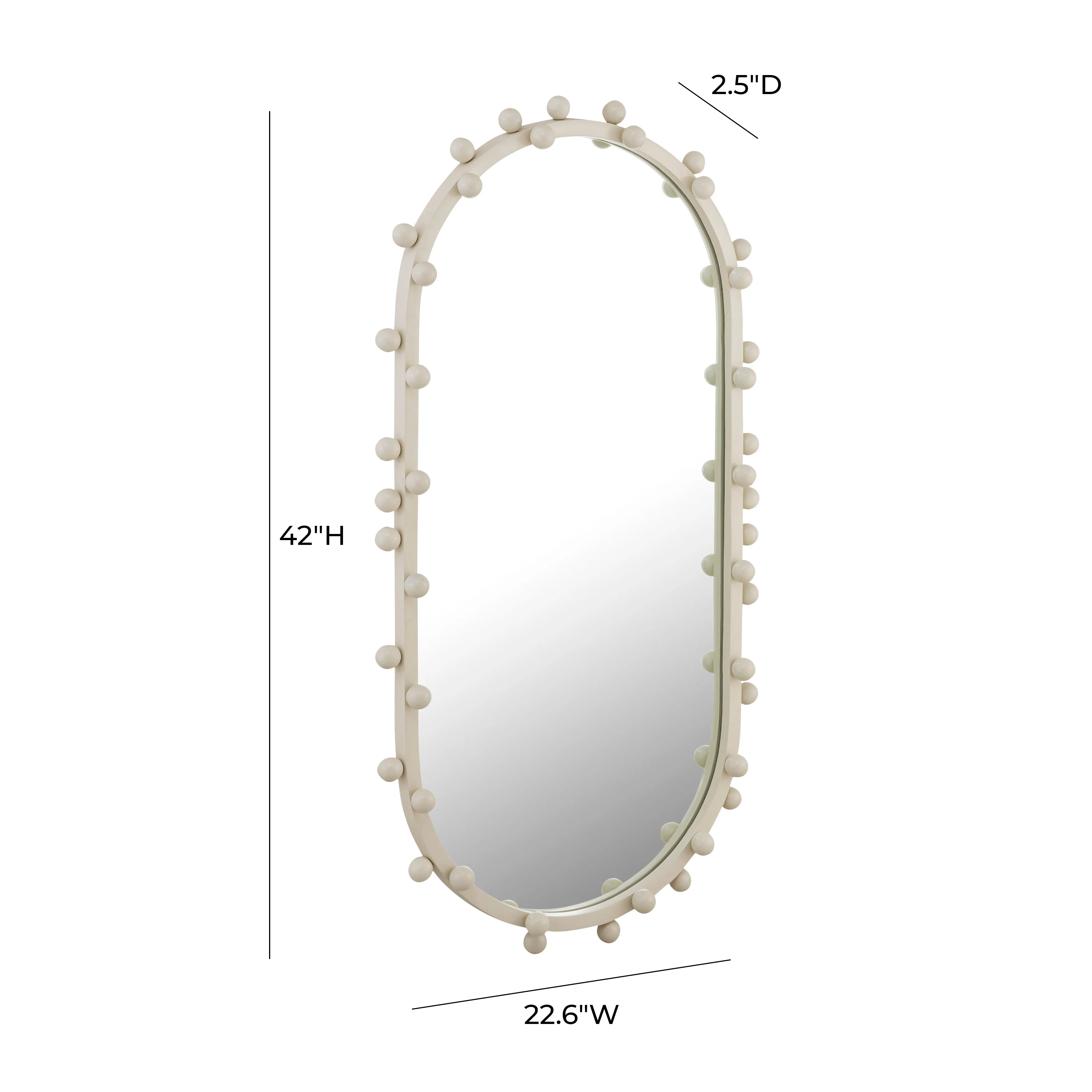 Bubbles Ivory Oval Wall Mirror - Image 7