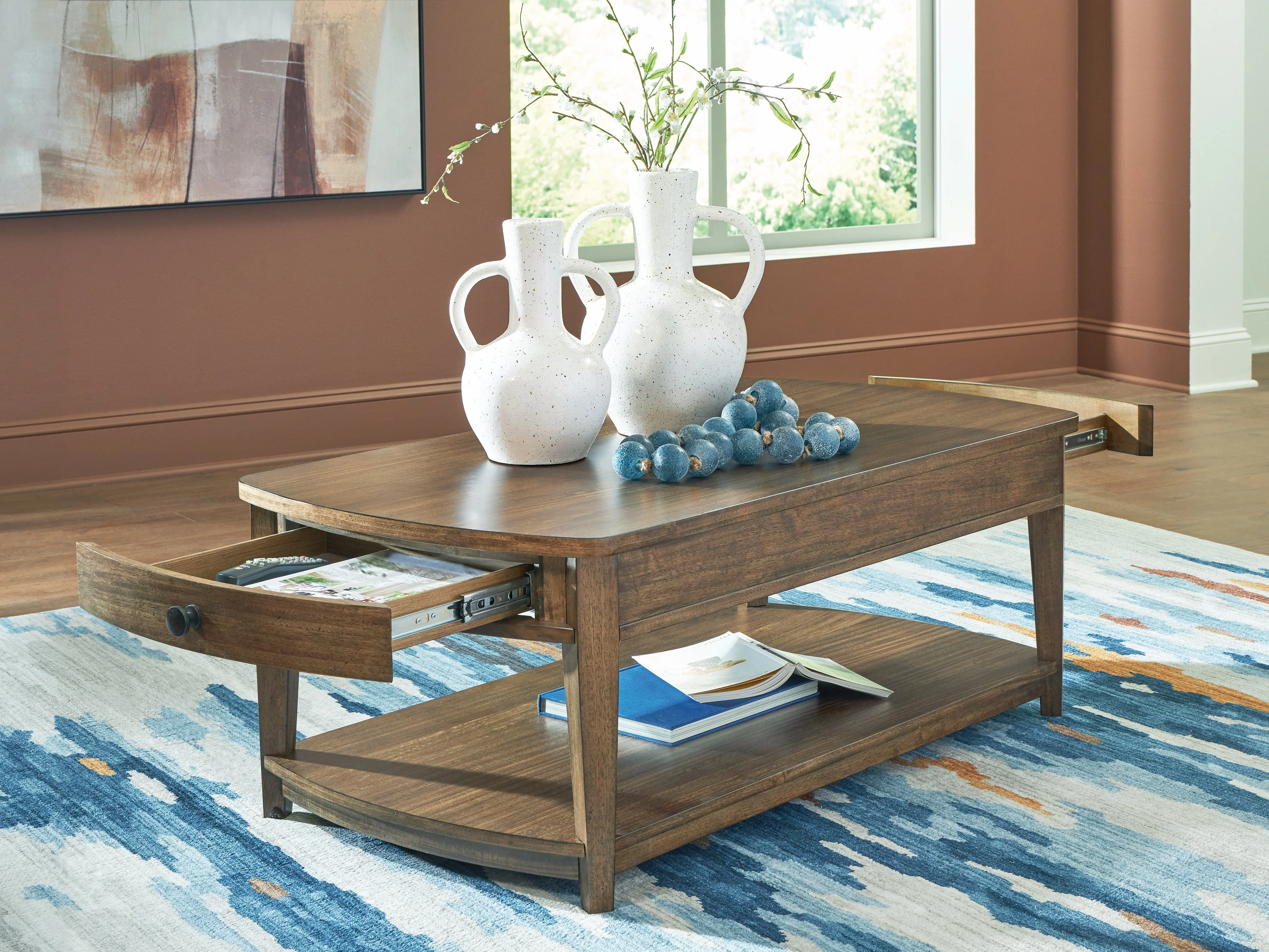 Burkbyer Brown Coffee Table - Image 6