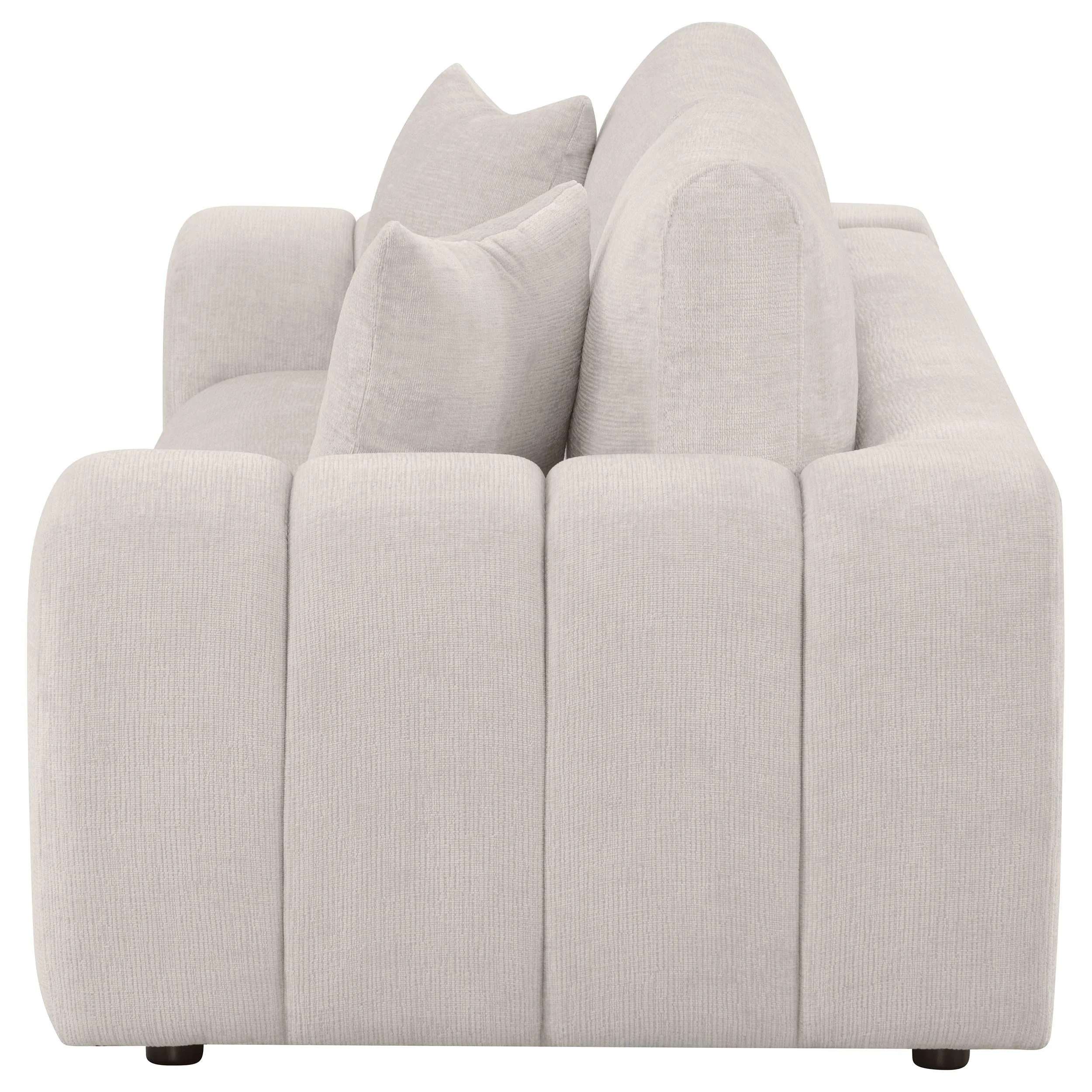 Burnett Chenille Upholstered Wide Arm Sofa Ivory - Image 5