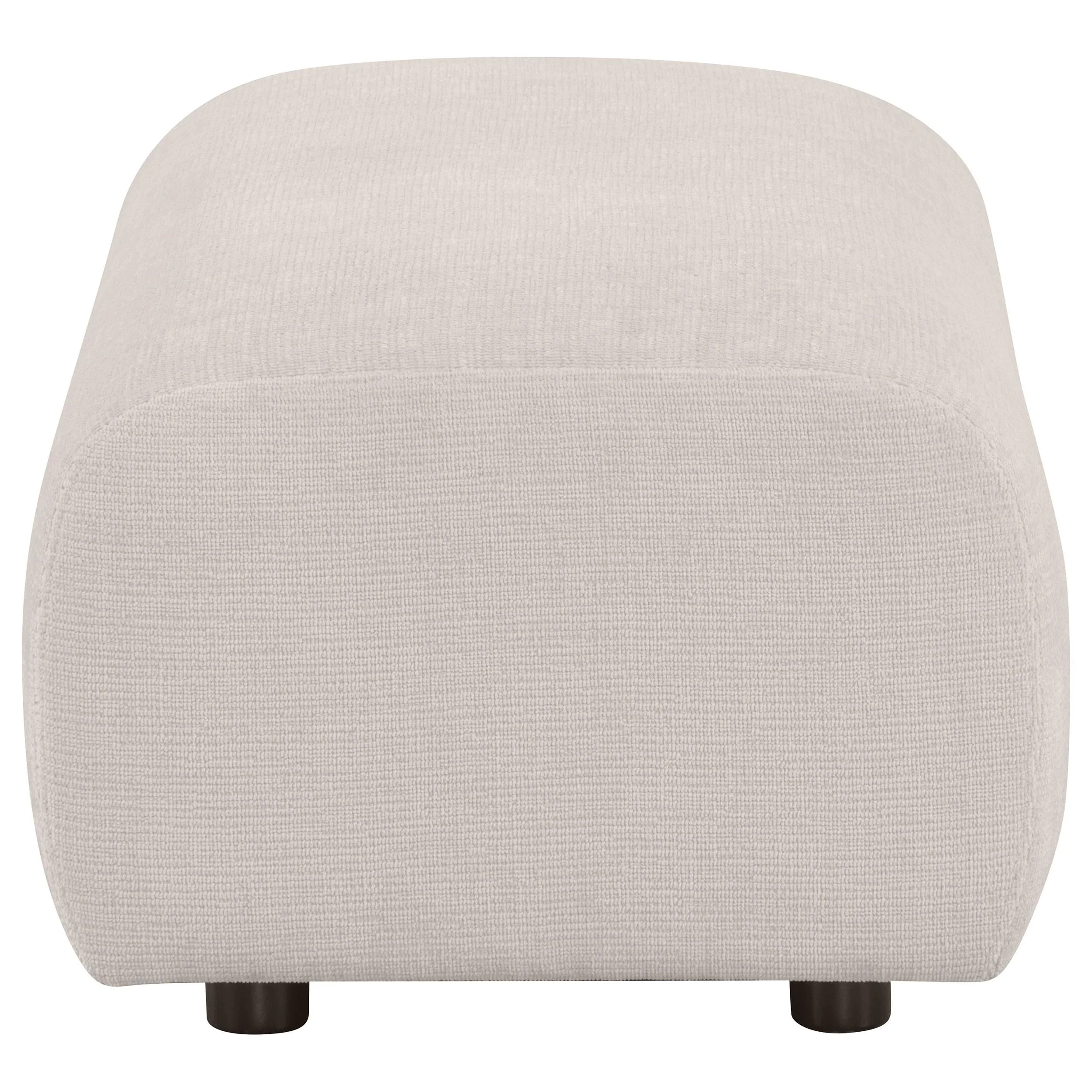 Burnett Ivory Chenille Upholstered Ottoman - Image 3