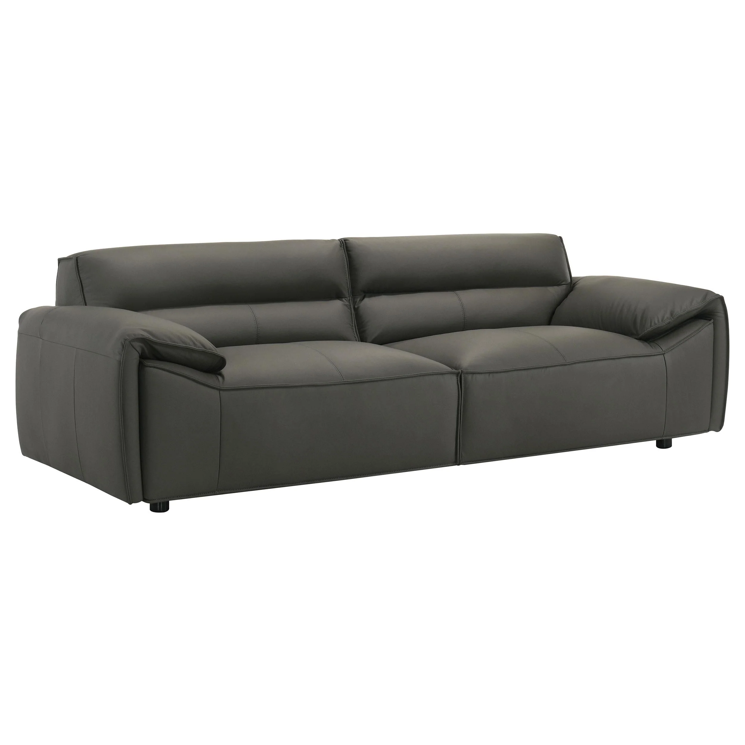 Buxton Graphite Top Grain Leather Upholstered Sofa - Image 2