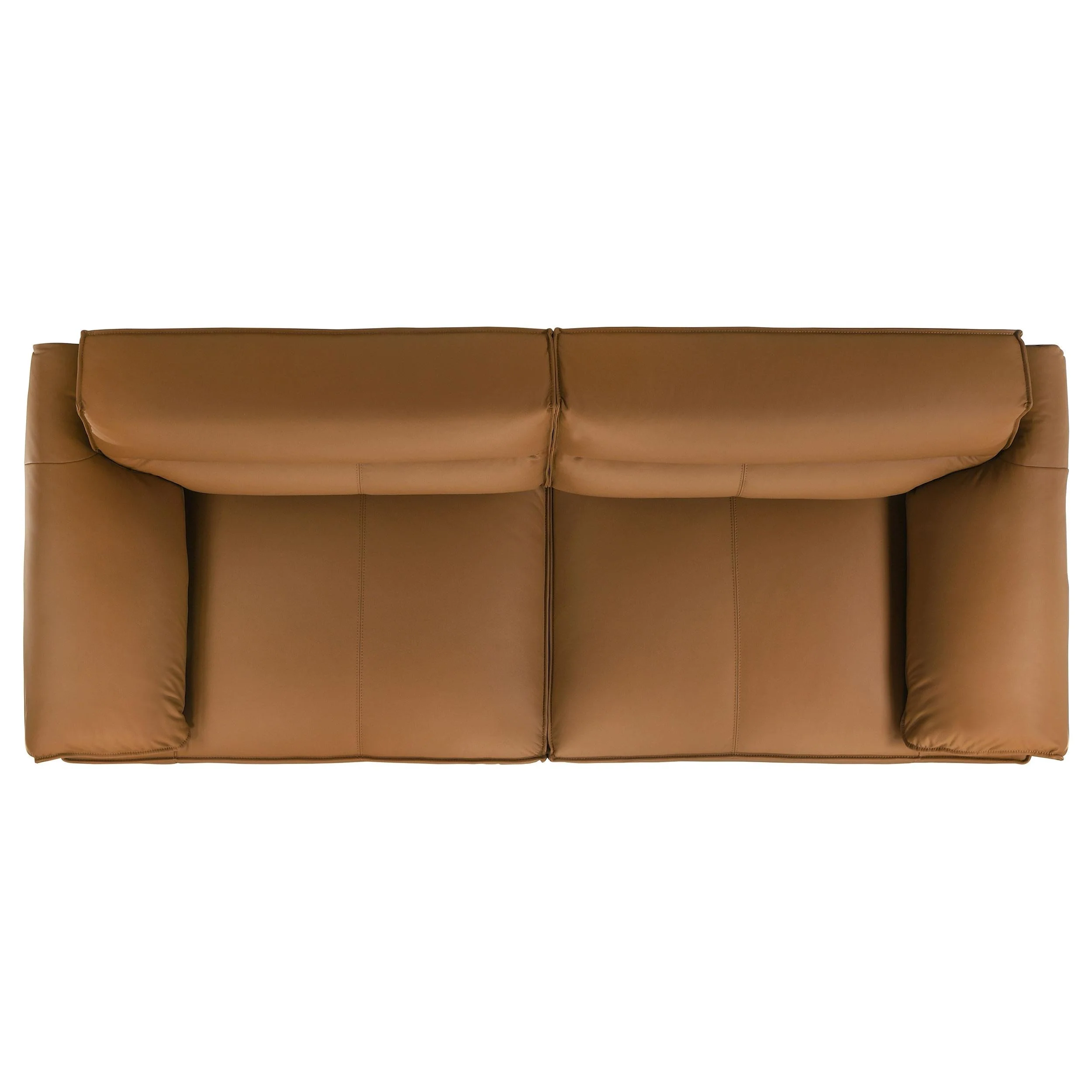 Buxton Orange 2-Piece Leather Upholstered Sofa Living Room Set - Image 6