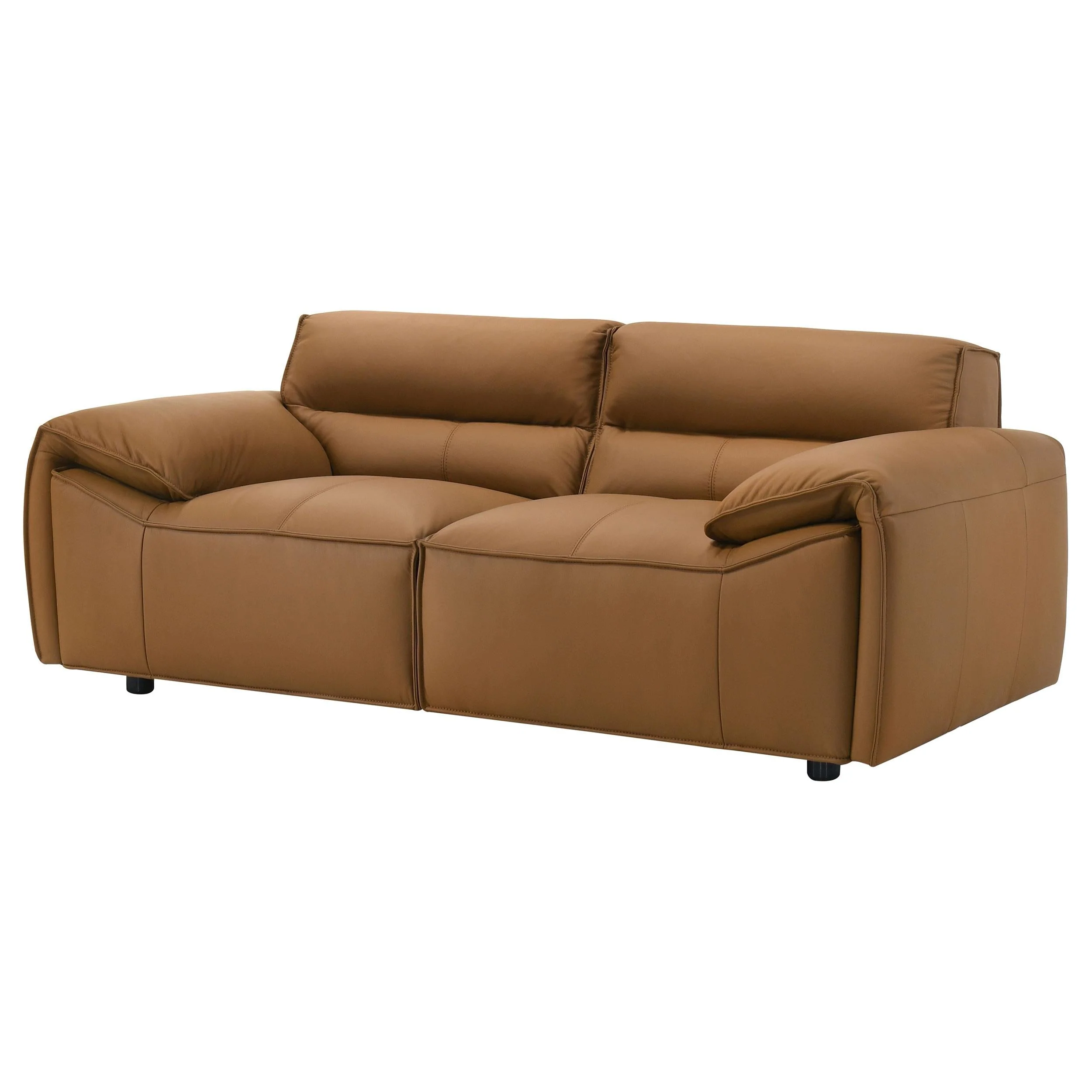 Buxton Orange Top Grain Leather Upholstered Loveseat - Image 3