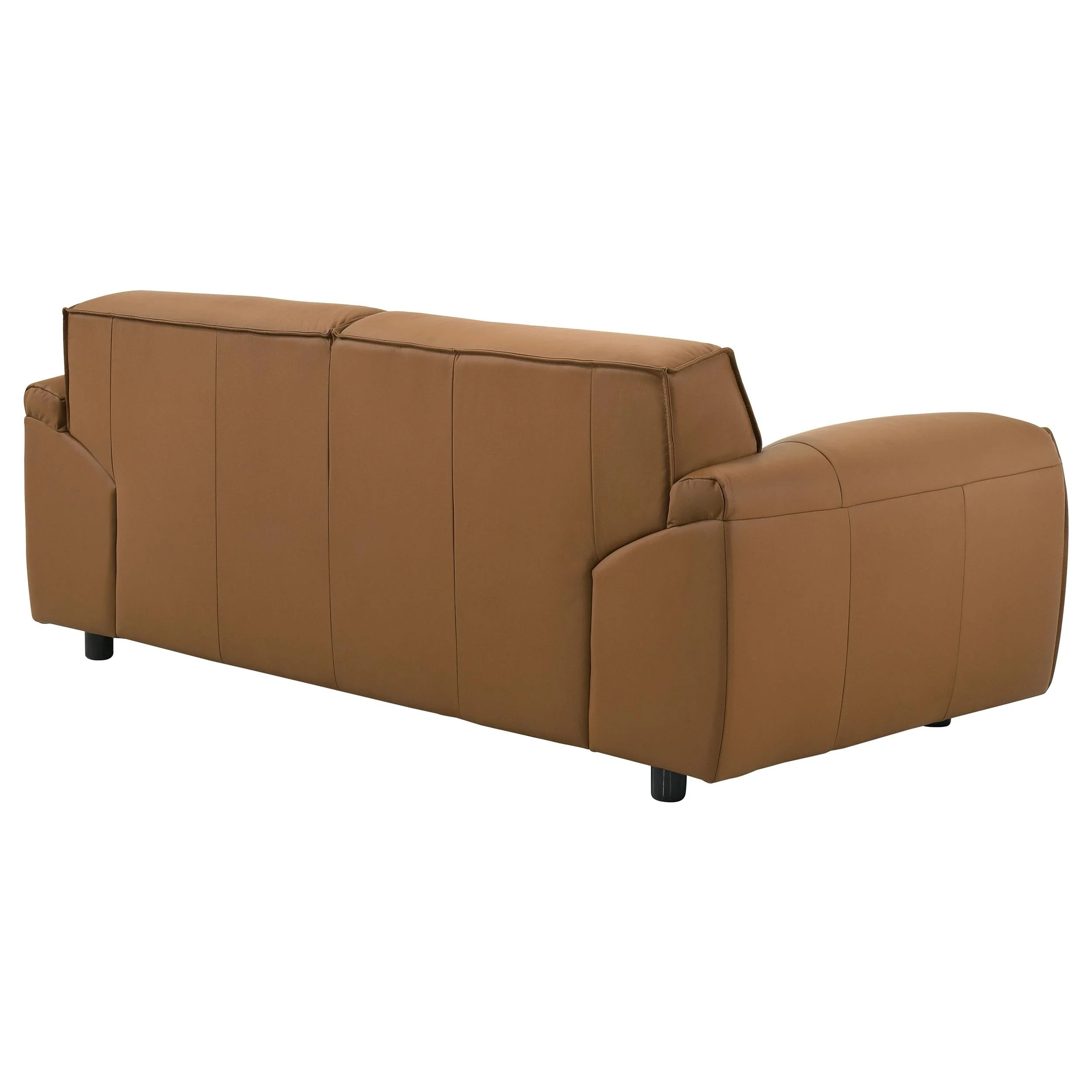 Buxton Orange Top Grain Leather Upholstered Loveseat - Image 7