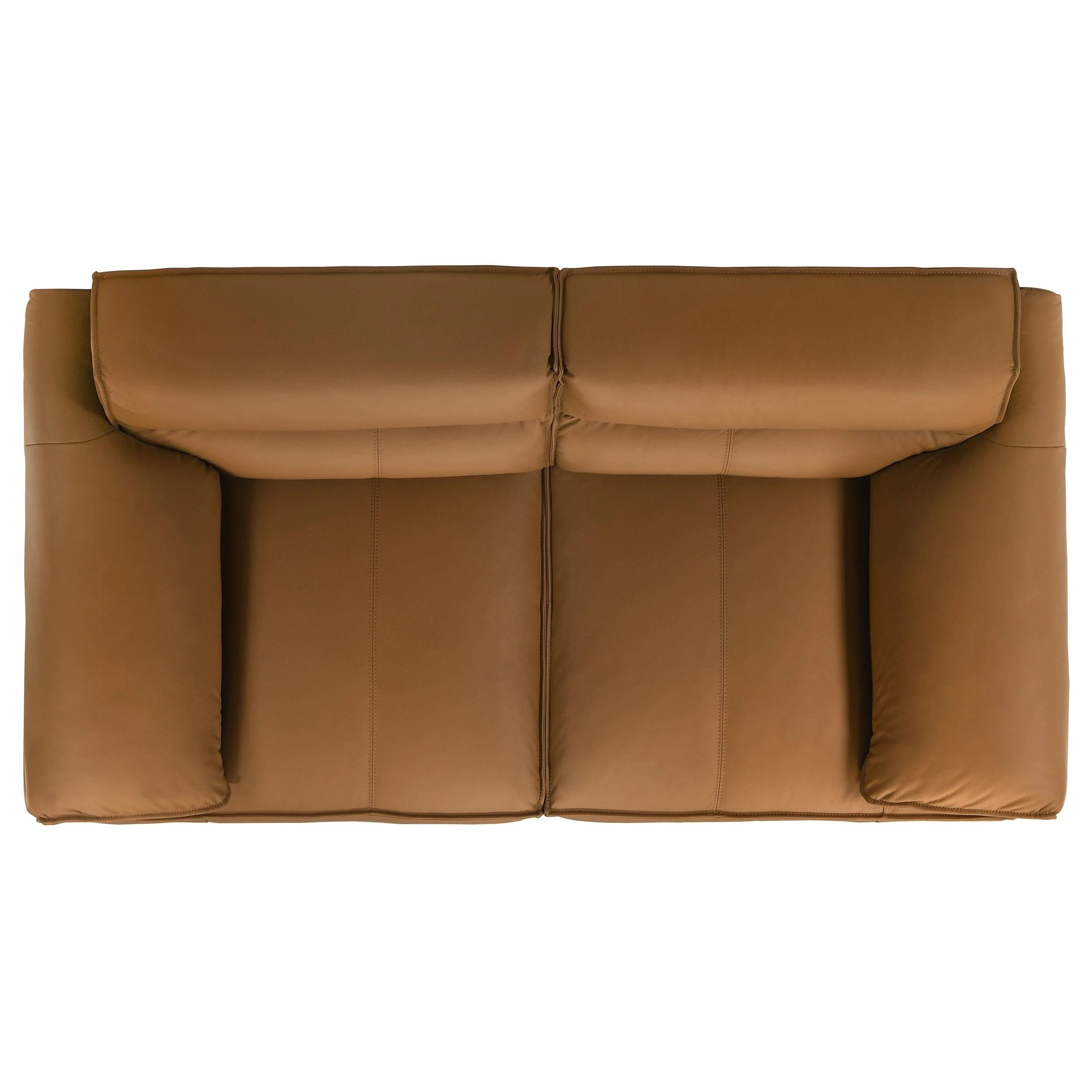 Buxton Orange Top Grain Leather Upholstered Loveseat - Image 9