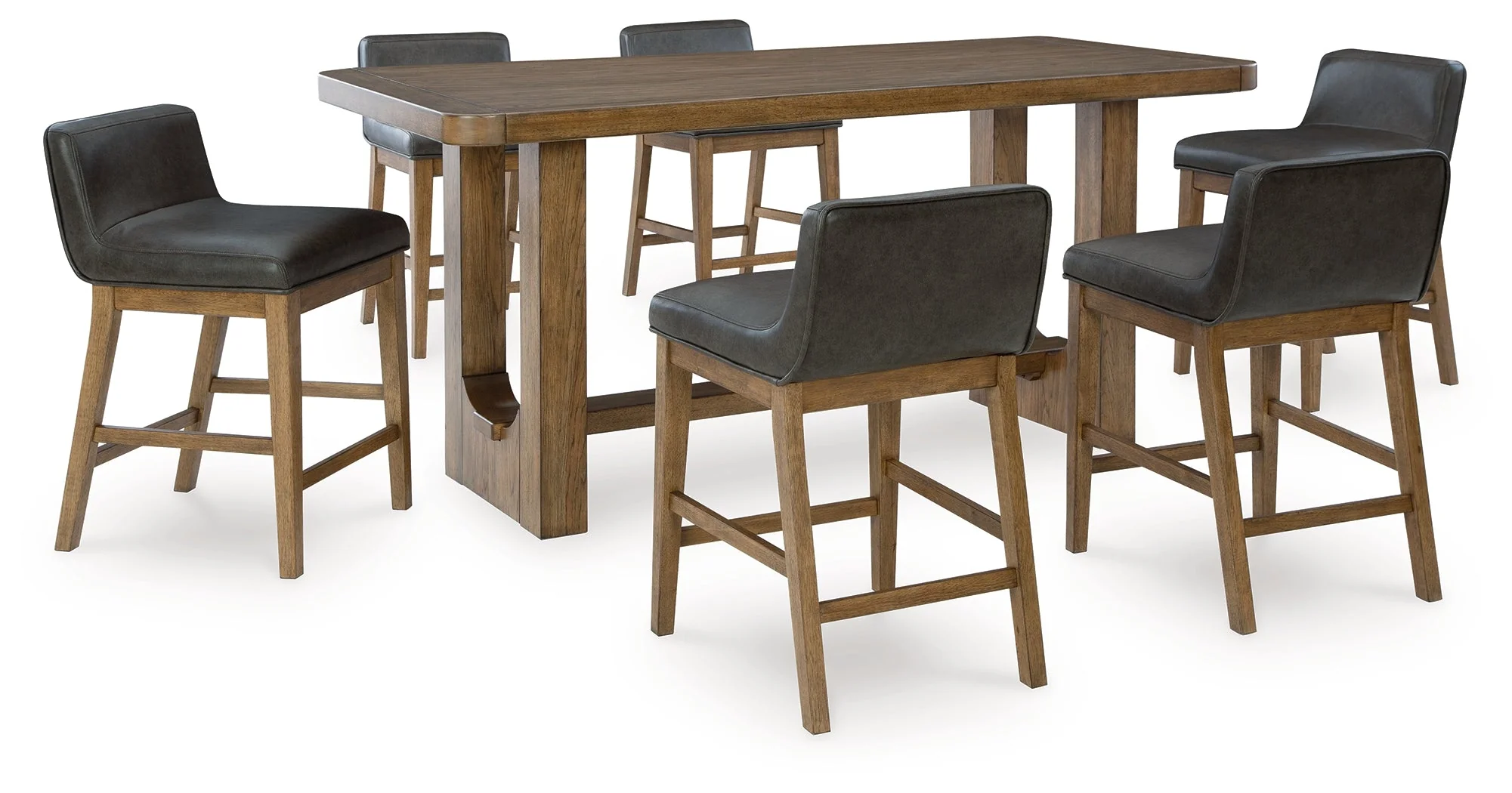 Cabalynn Light Brown Counter Height Dining Table and 6 Barstools - Image 2