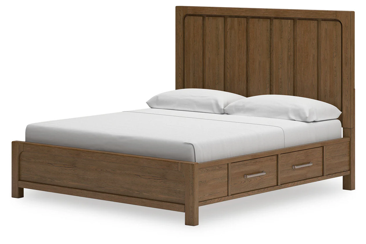 Cabalynn Light Brown Panel Storage Bedroom Set - Image 4