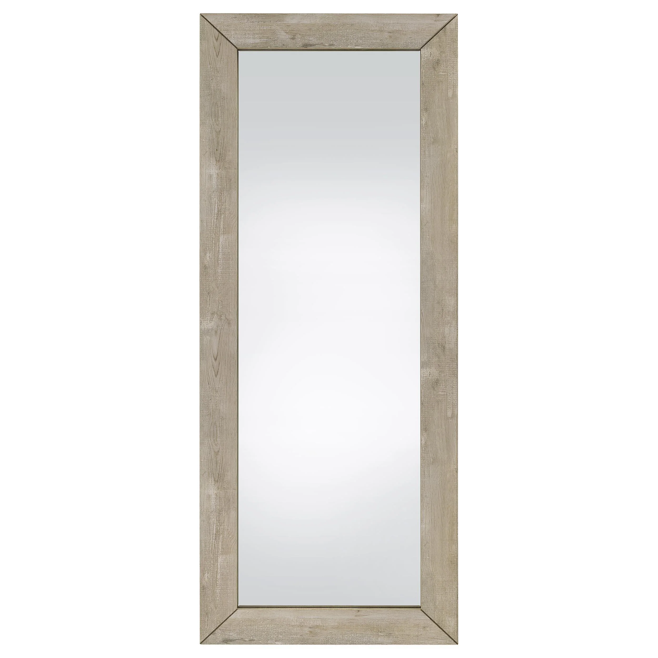 Cadence Gray Tempered Glass Washed Oak Full Length Standing Mirror - Image 3
