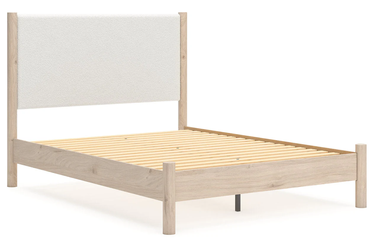 Cadmori Tan/Beige Queen Upholstered Platform Bed - Image 2