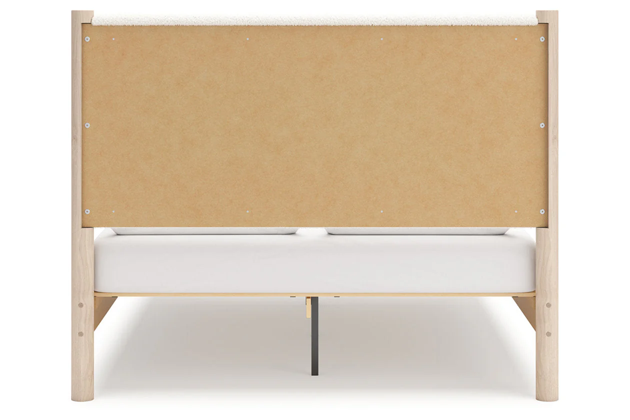 Cadmori Tan/Beige Queen Upholstered Platform Bed - Image 5