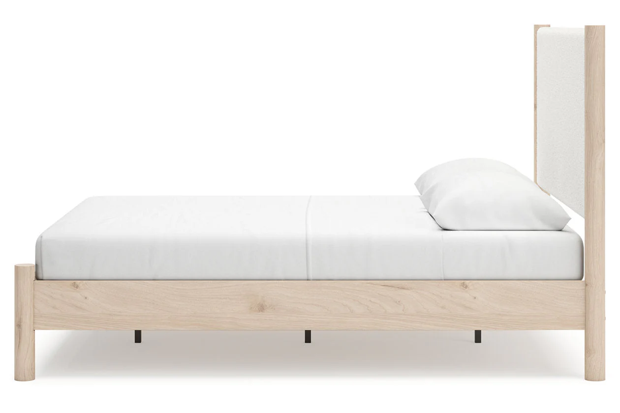 Cadmori Tan/Beige Queen Upholstered Platform Bed - Image 6