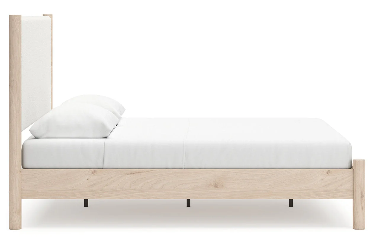 Cadmori Tan/Beige Queen Upholstered Platform Bed - Image 7