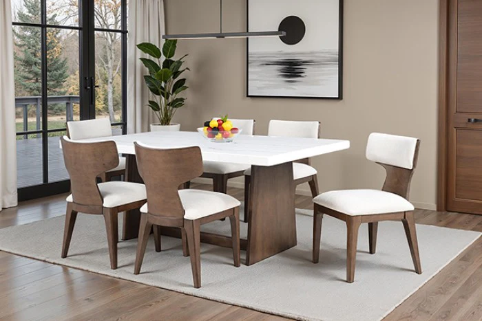 Caerwys Brown 7-Piece Dining Room Set