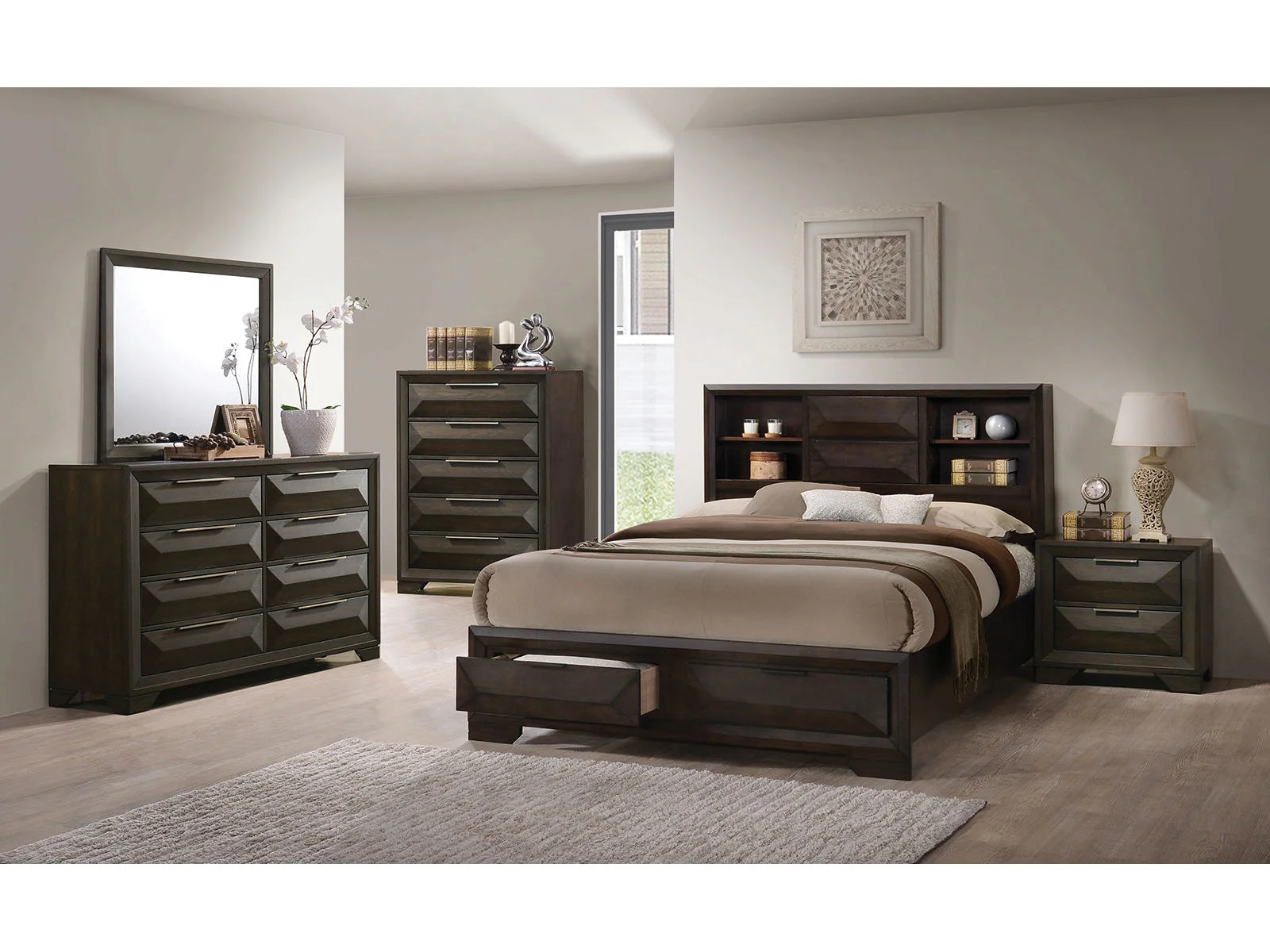 Caistor Espresso 5-Piece Queen Bedroom Set