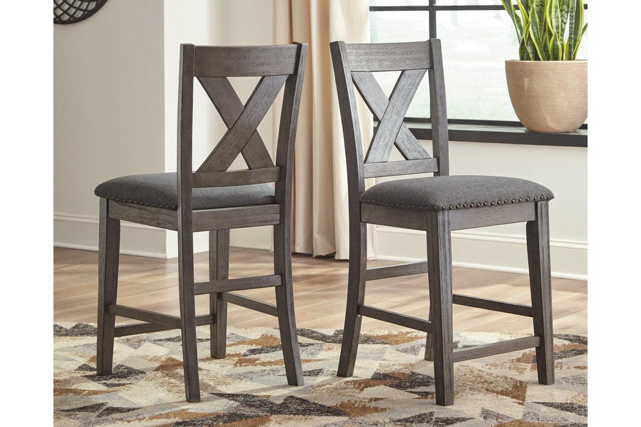 Caitbrook Gray Counter Height Upholstered Barstool, Set of 2 - Image 6