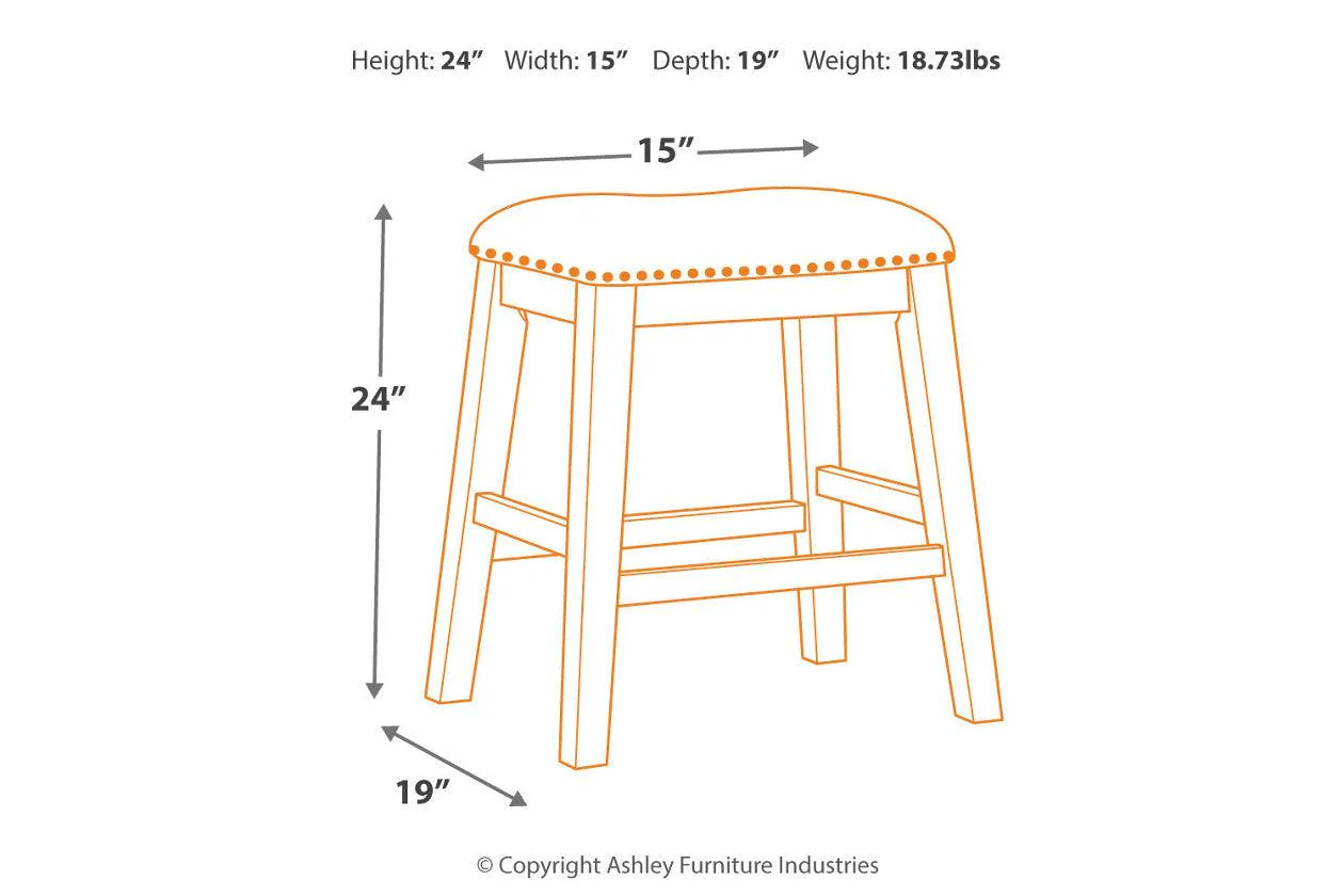 Caitbrook Gray Counter Height Upholstered Barstool, Set of 2 - Image 2