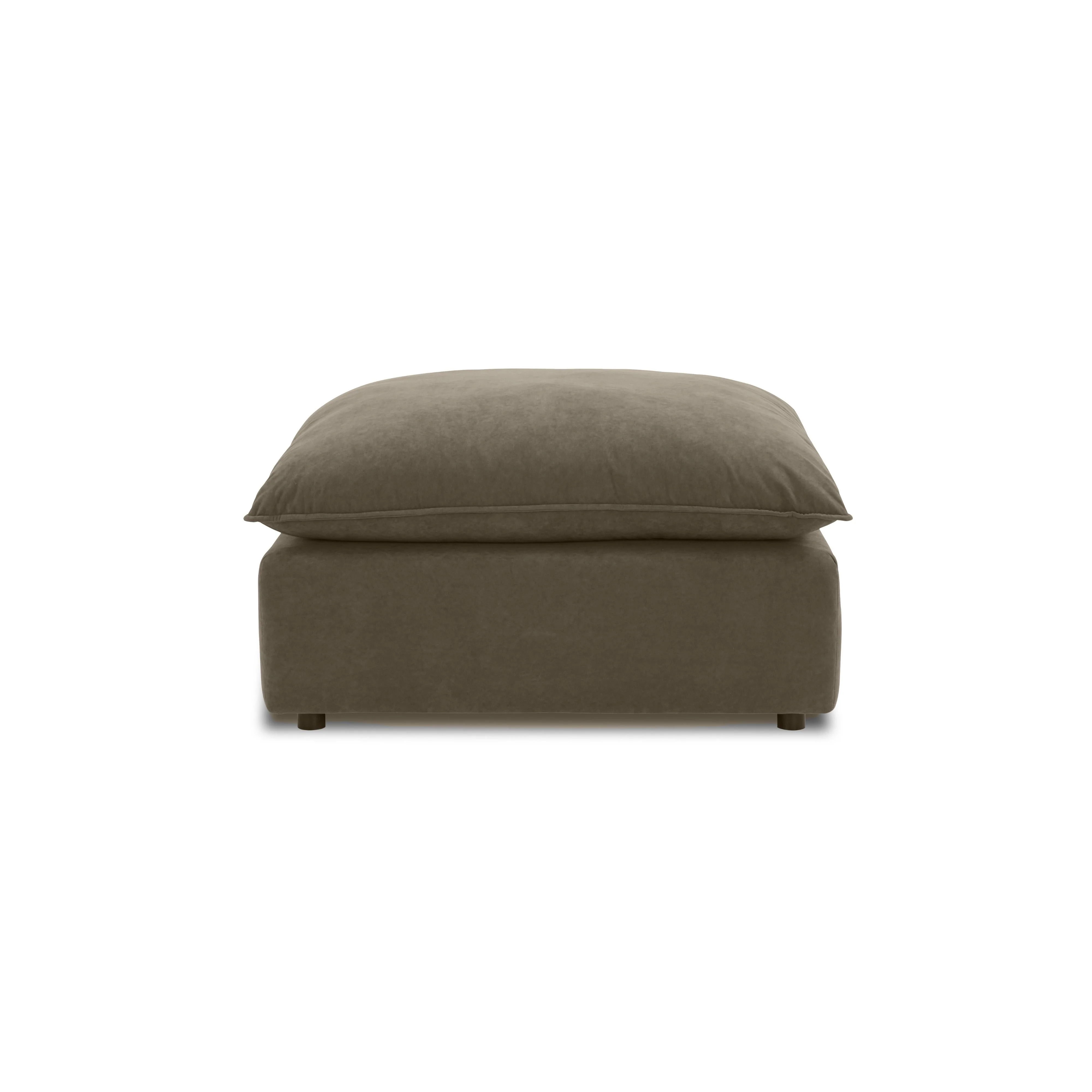 Cali Chocolate Brown Performance Velvet Ottoman - Image 4