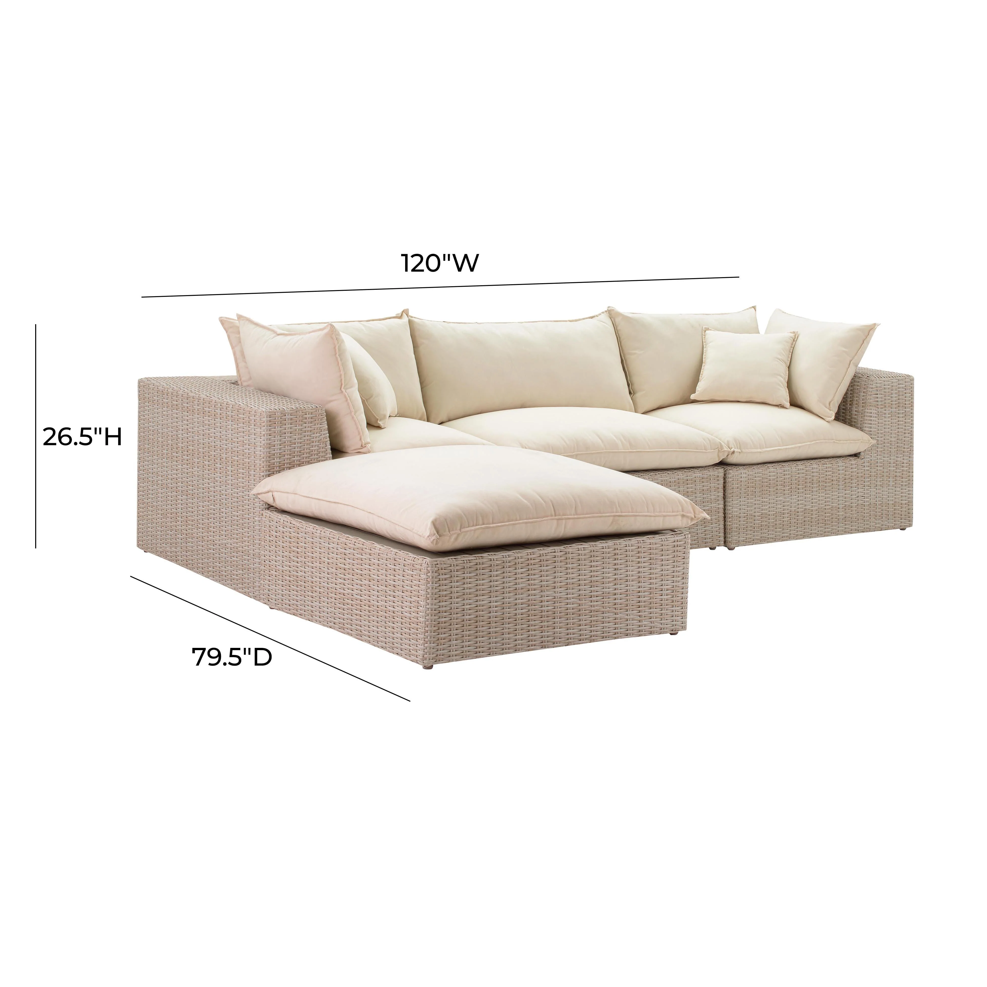 Cali Natural Wicker Outdoor Modular Sectional - Image 8