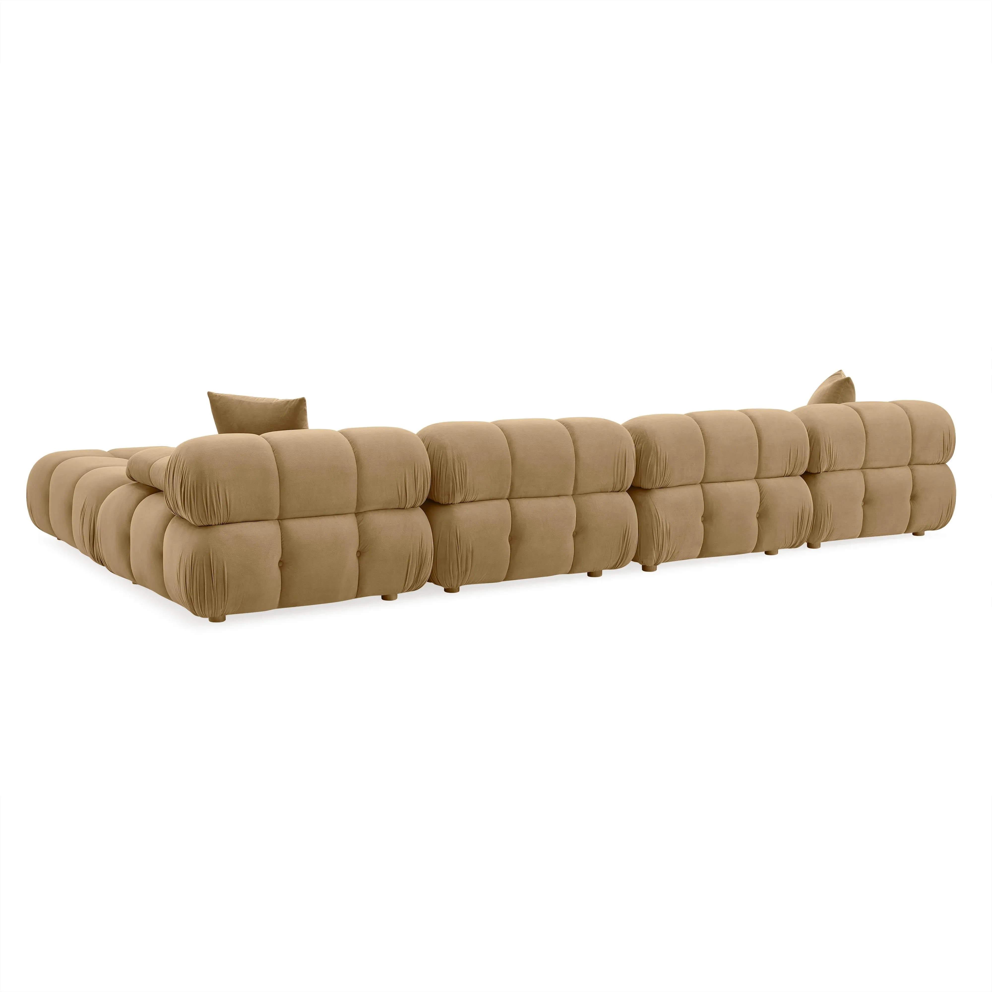 Calliope Cafe Au Lait Performance Velvet 6-piece Modular U-Sectional - Image 3