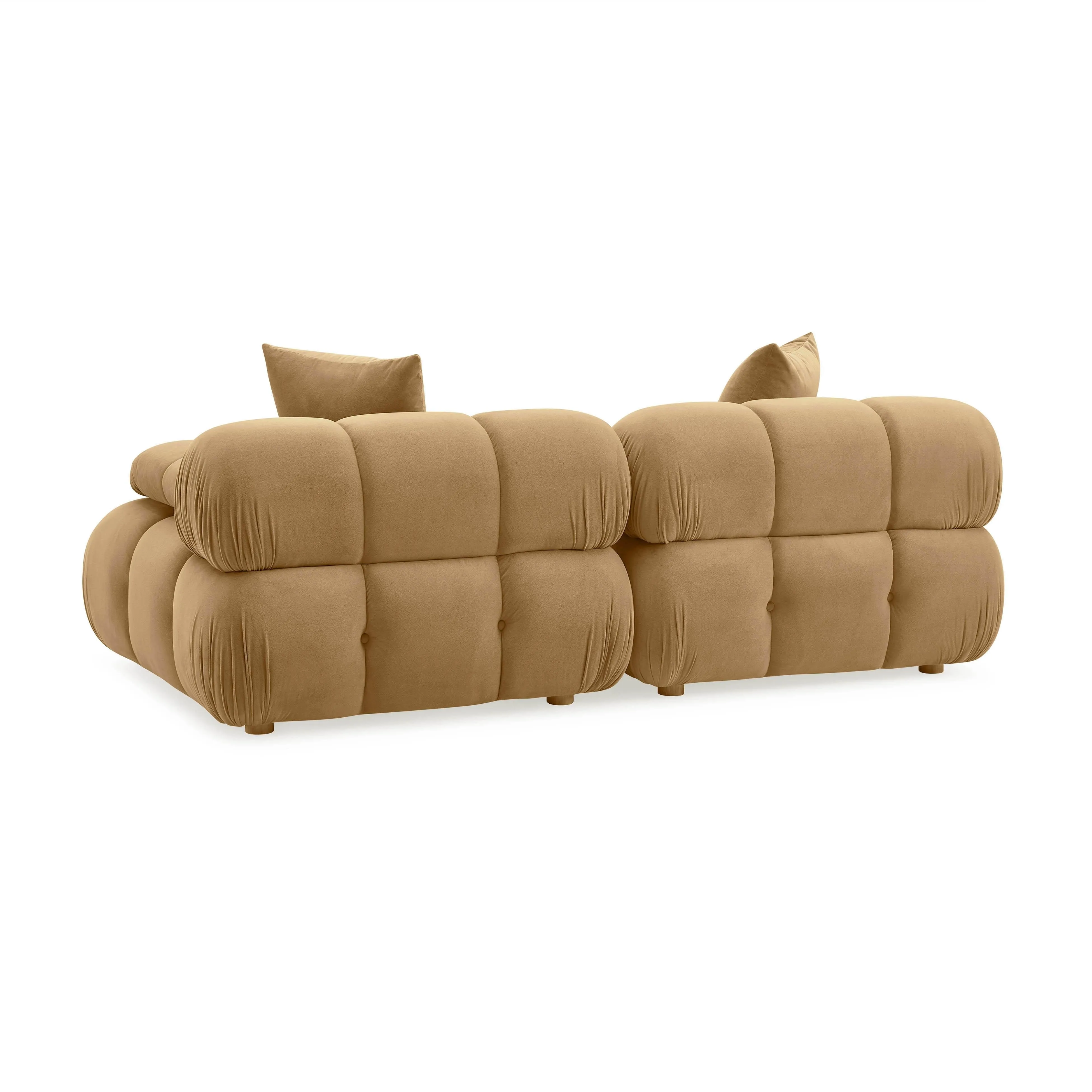 Calliope Cafe Au Lait Performance Velvet Modular Loveseat - Image 3