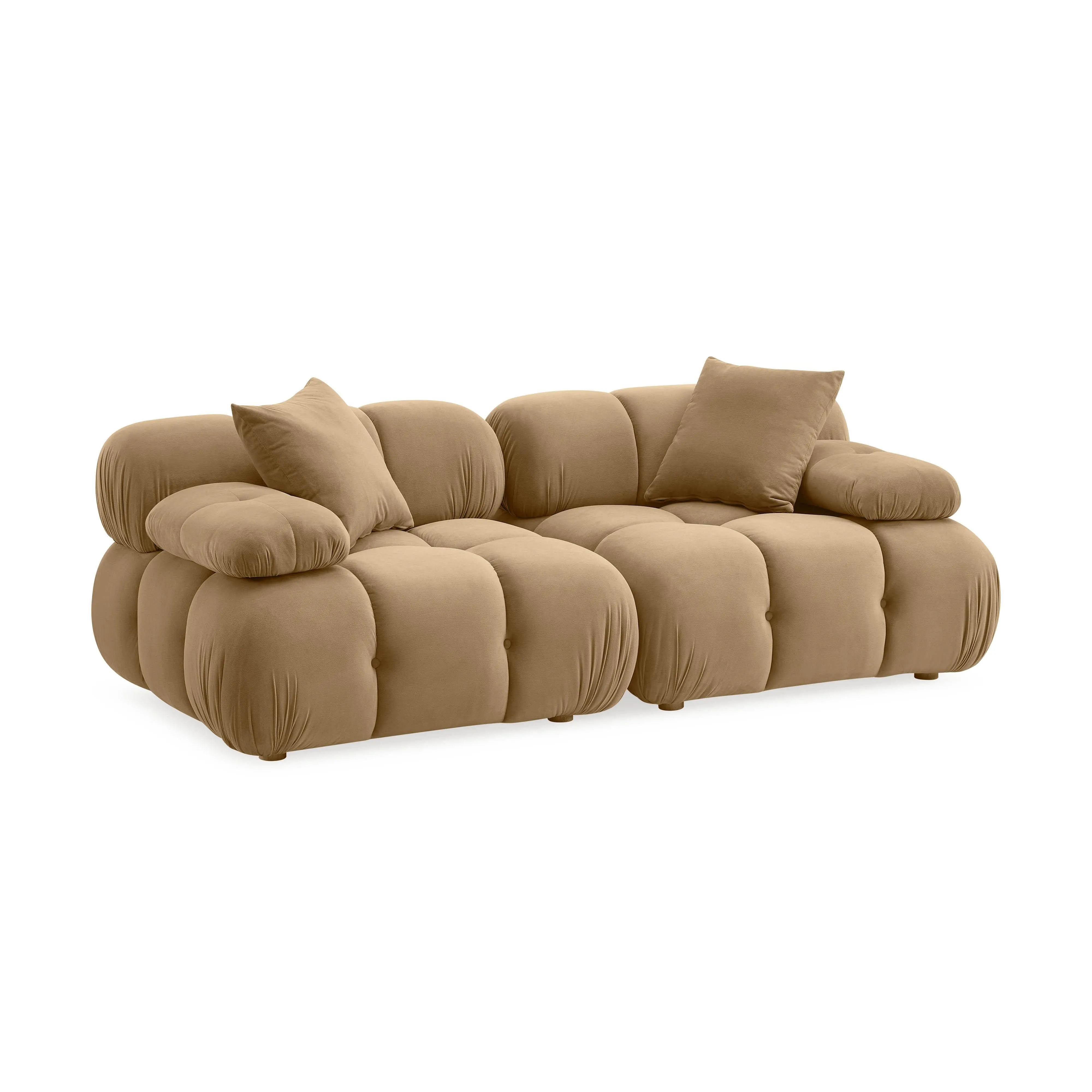 Calliope Cafe Au Lait Performance Velvet Modular Loveseat - Image 6