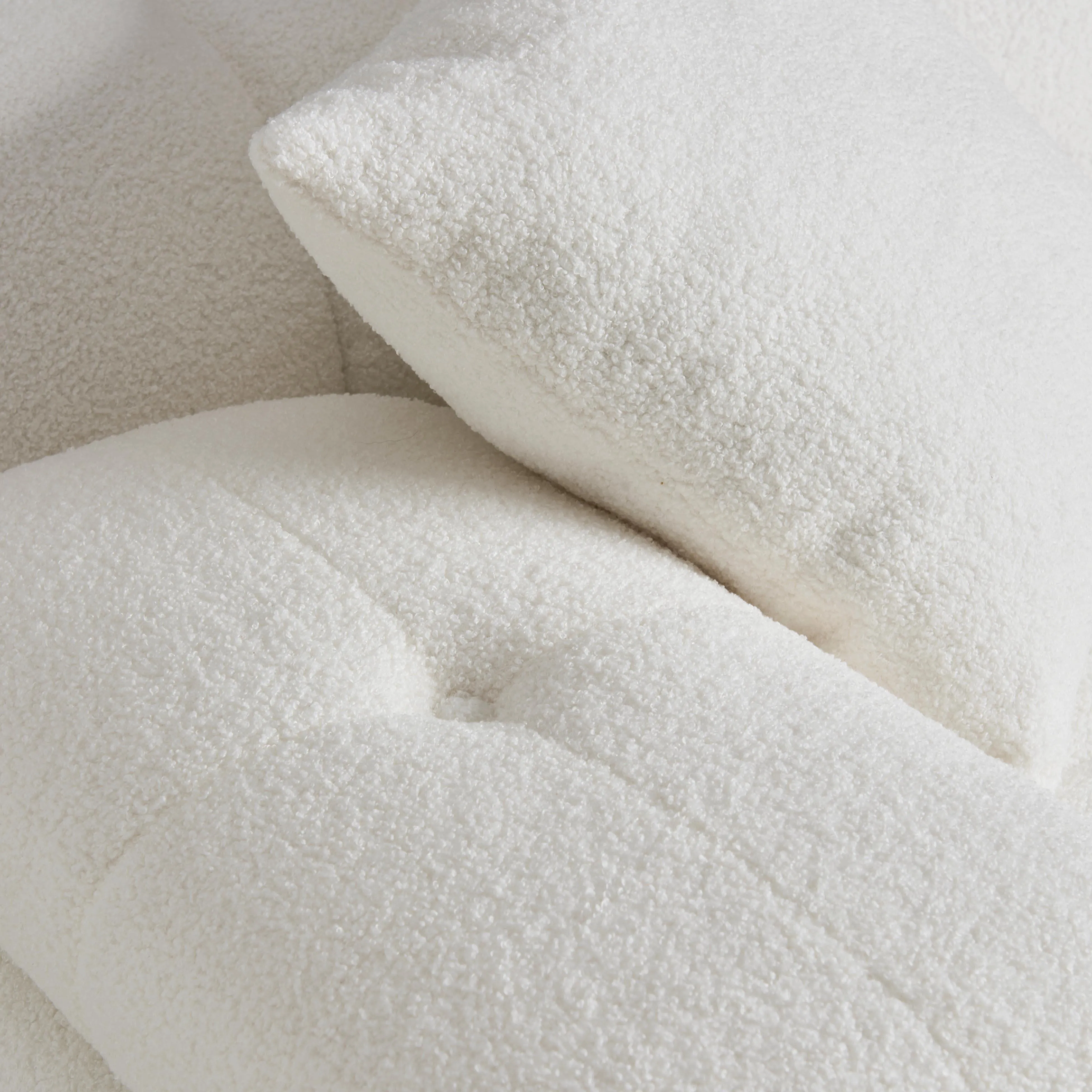 Calliope Cream Vegan Shearling 6-piece Modular U-Sectional - Image 4