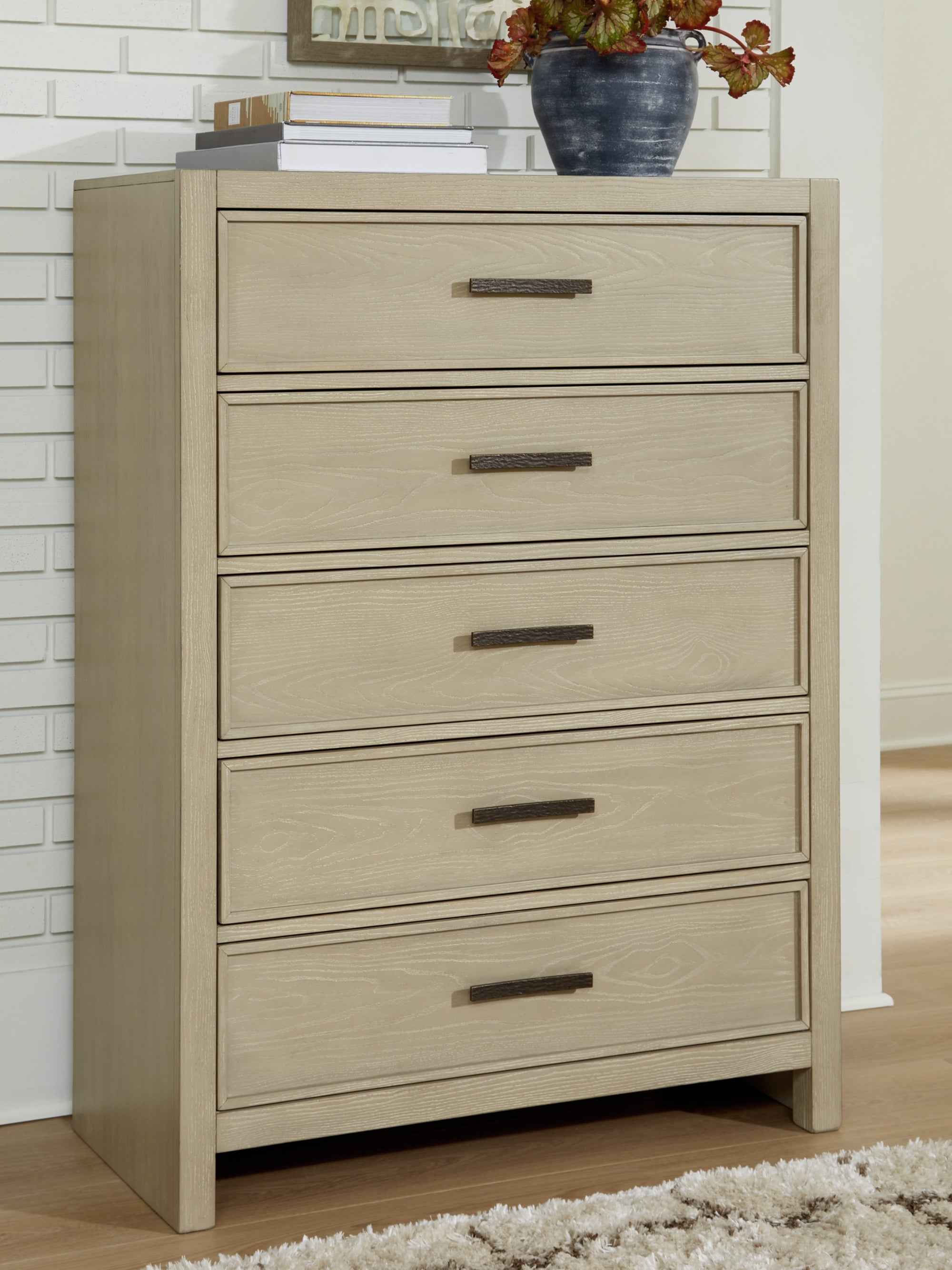 Calmoro Gray Bookcase Storage Panel Bedroom Set - Image 24