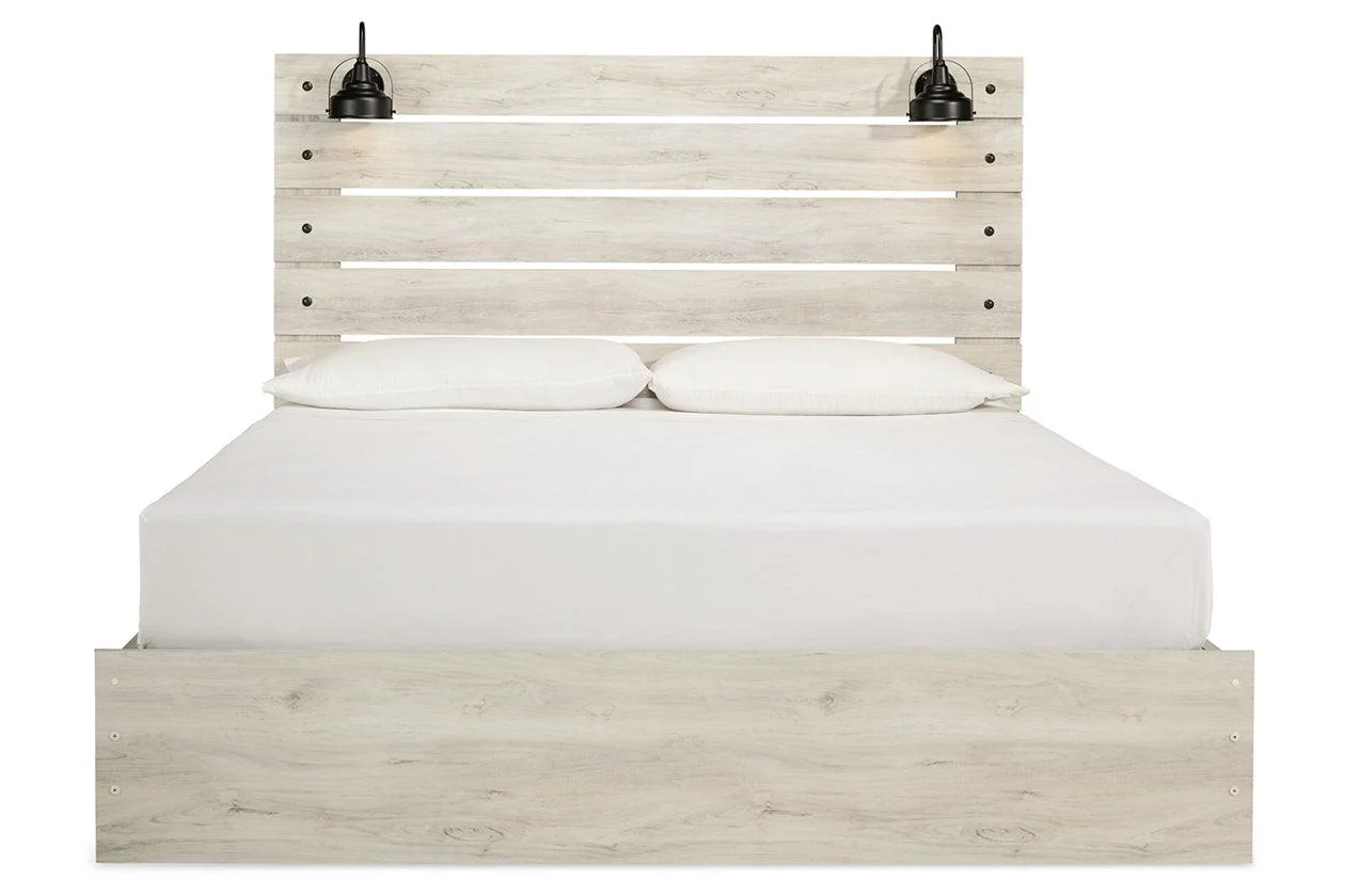 Cambeck Whitewash King Platform Bed with 4 Storage Drawers - Image 4
