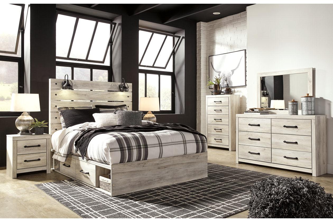Cambeck Whitewash Queen Platform Bed with 4 Storage Drawers - Image 6