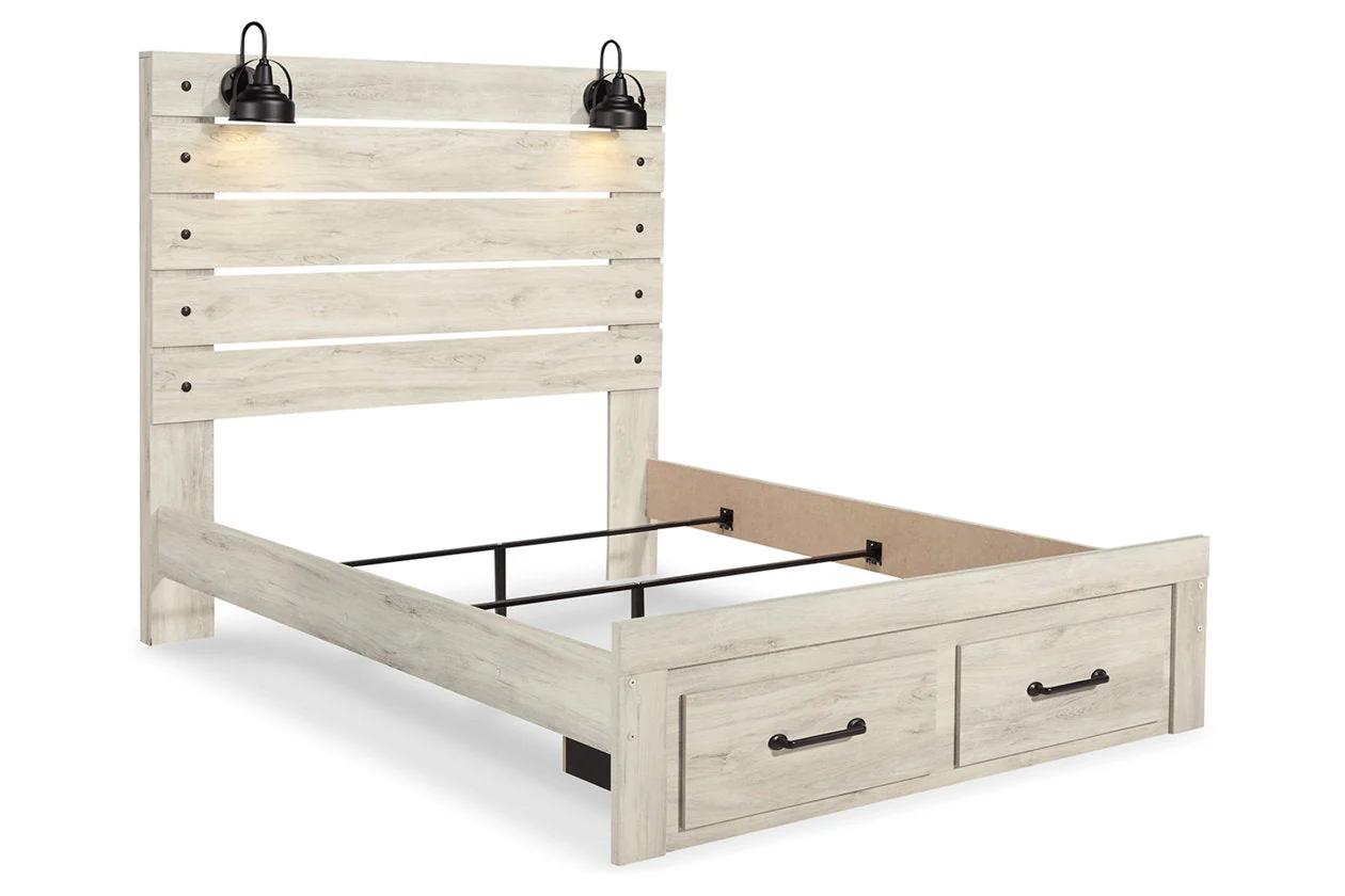 Cambeck Whitewash Queen Storage Panel Bed - Image 3