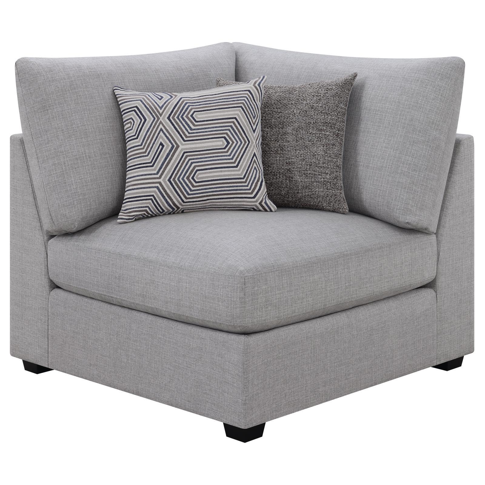 Cambria Grey 4-piece Upholstered Modular Sectional - Image 7