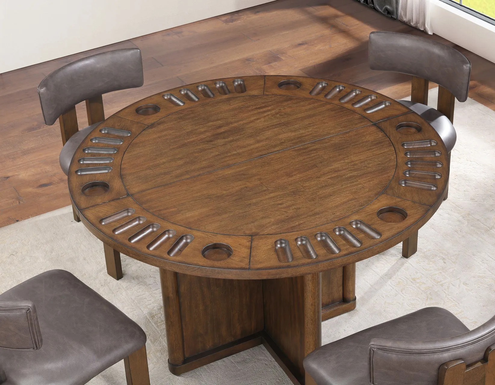 Cambridge Burnished Chestnut Dining Set with Folding Removable Game Top - Image 24