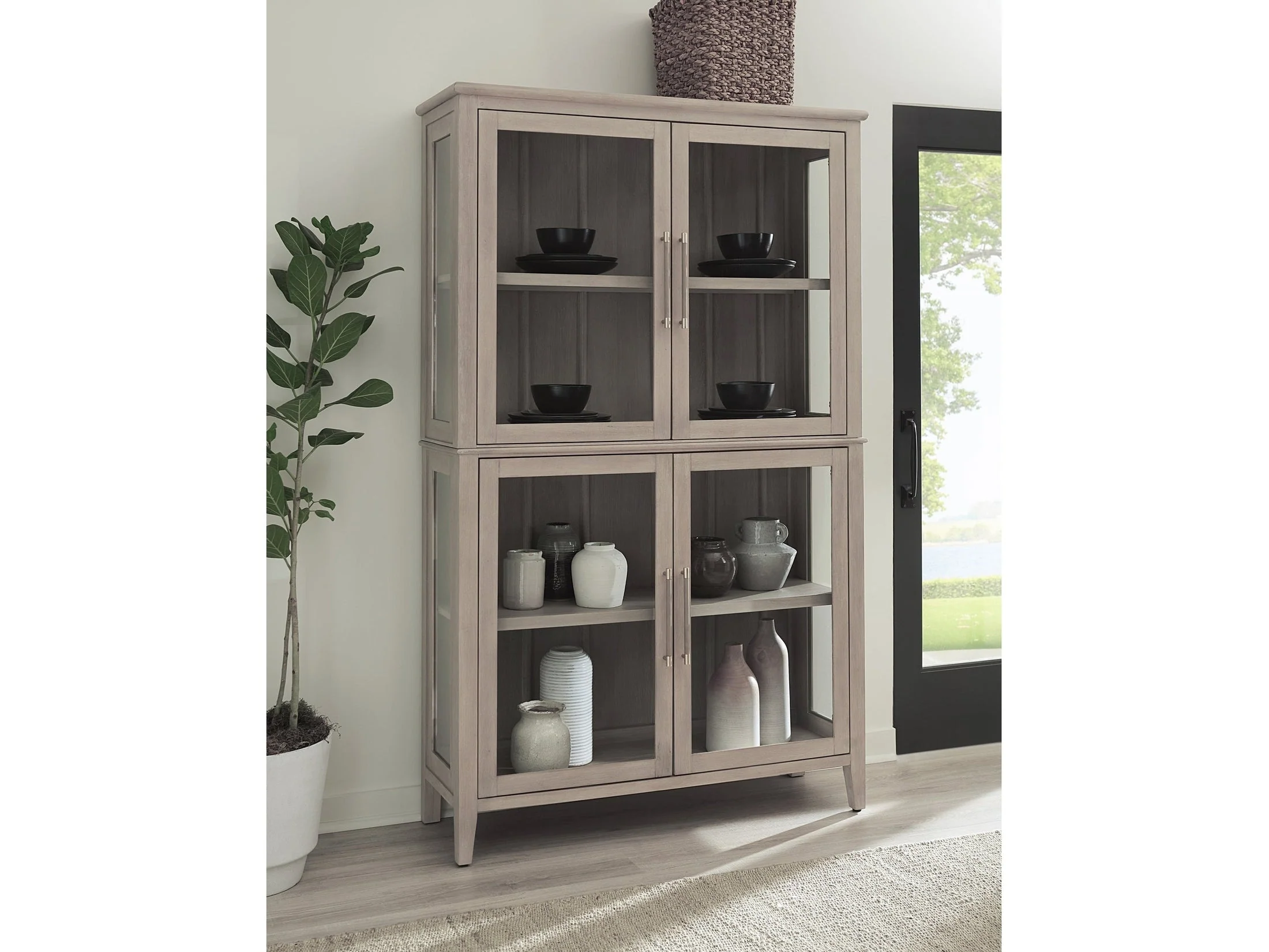 Camden Four Door Shiplap Curio in Chai