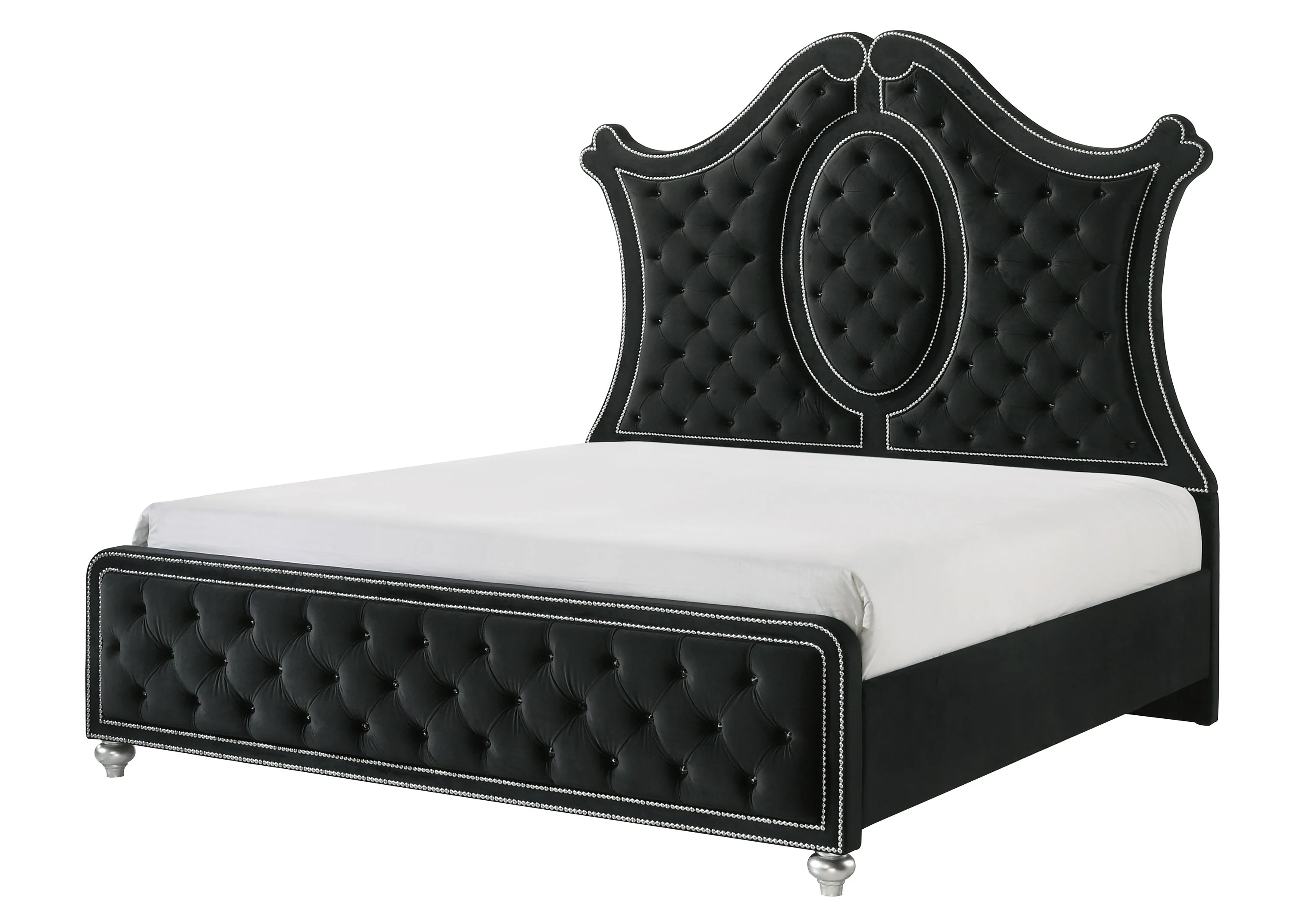 Cameo Black Upholstered Panel Bedroom Set - Image 3