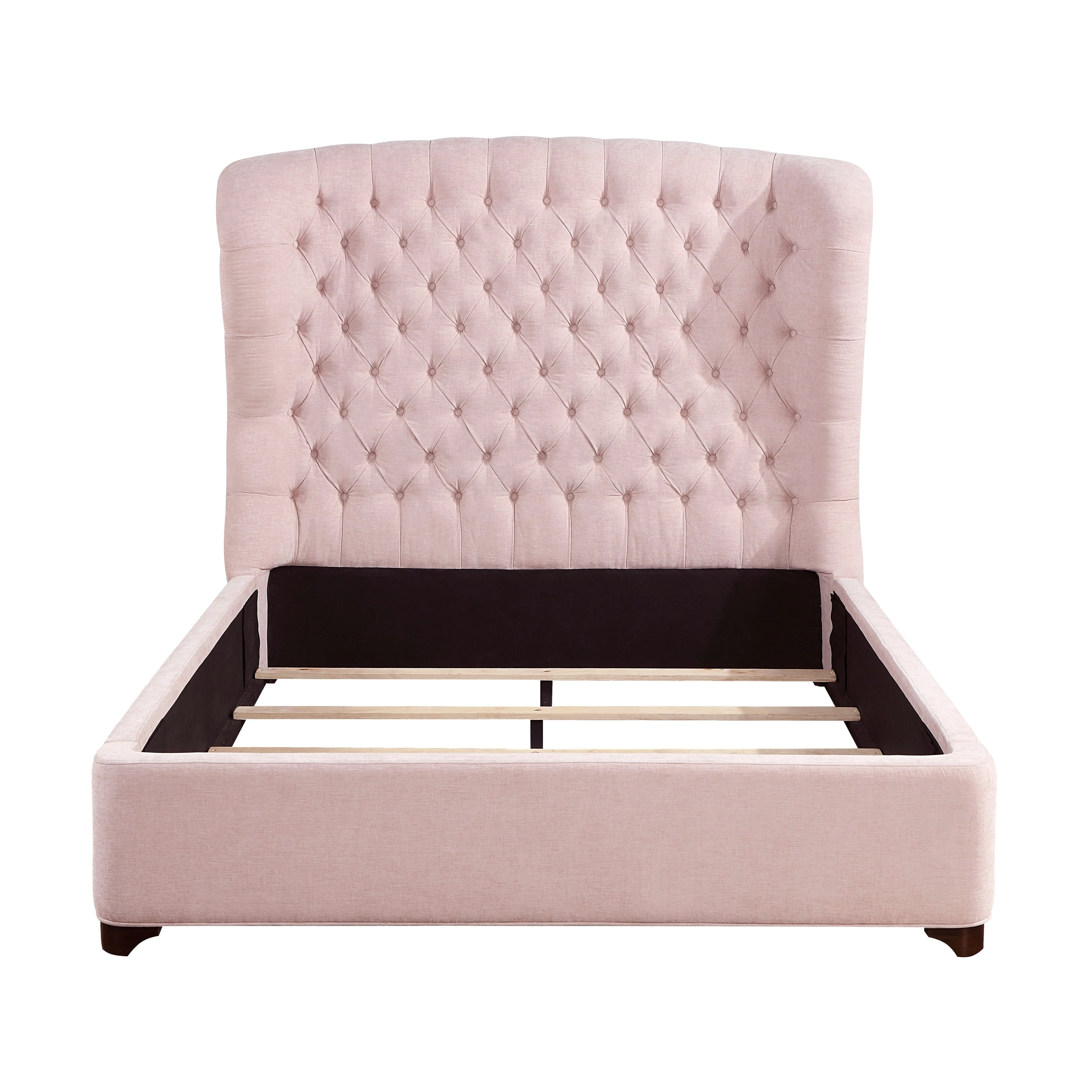 Cameo Pink California King Upholstered Wingback Bed - Image 3