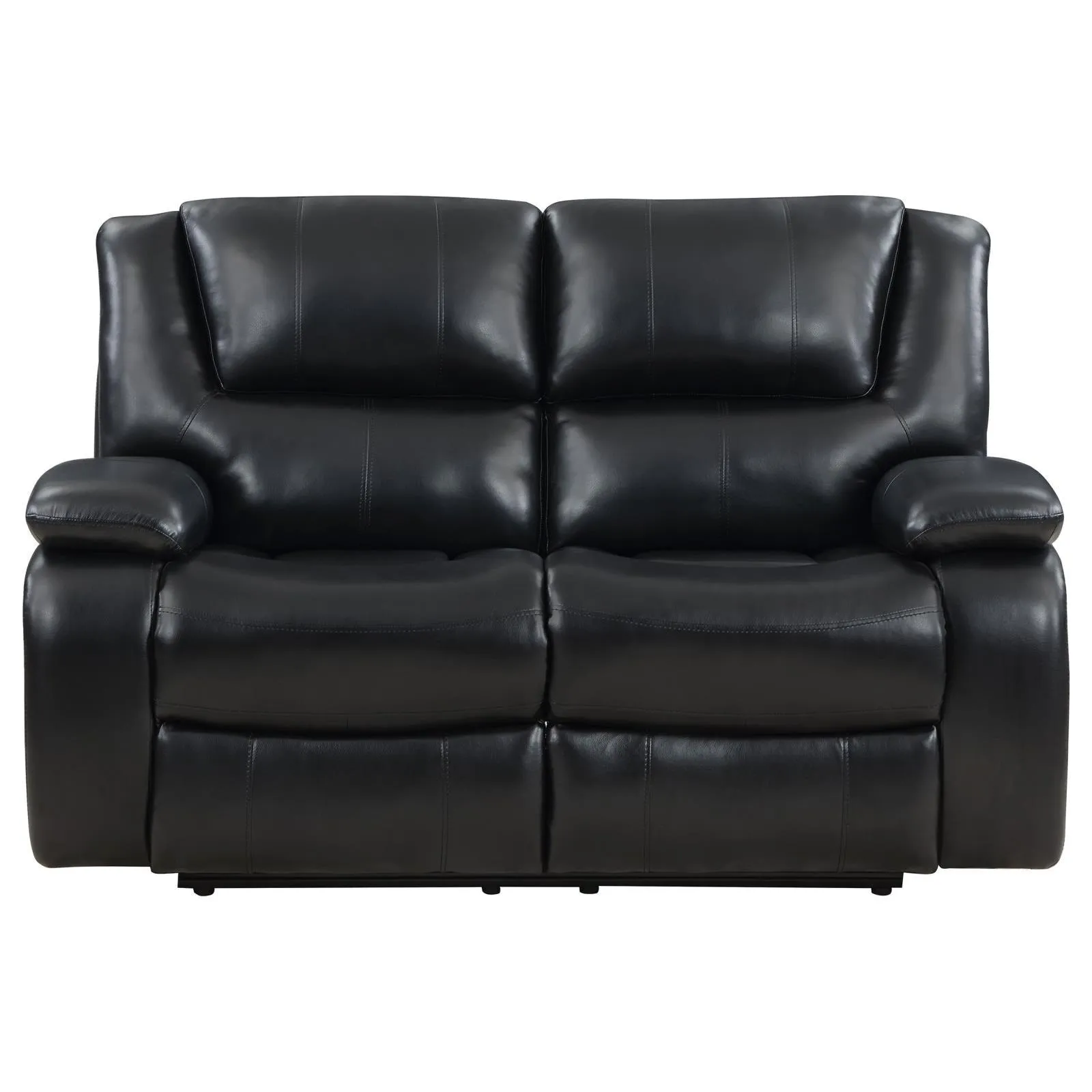 Camila Black Upholstered Motion Reclining Loveseat