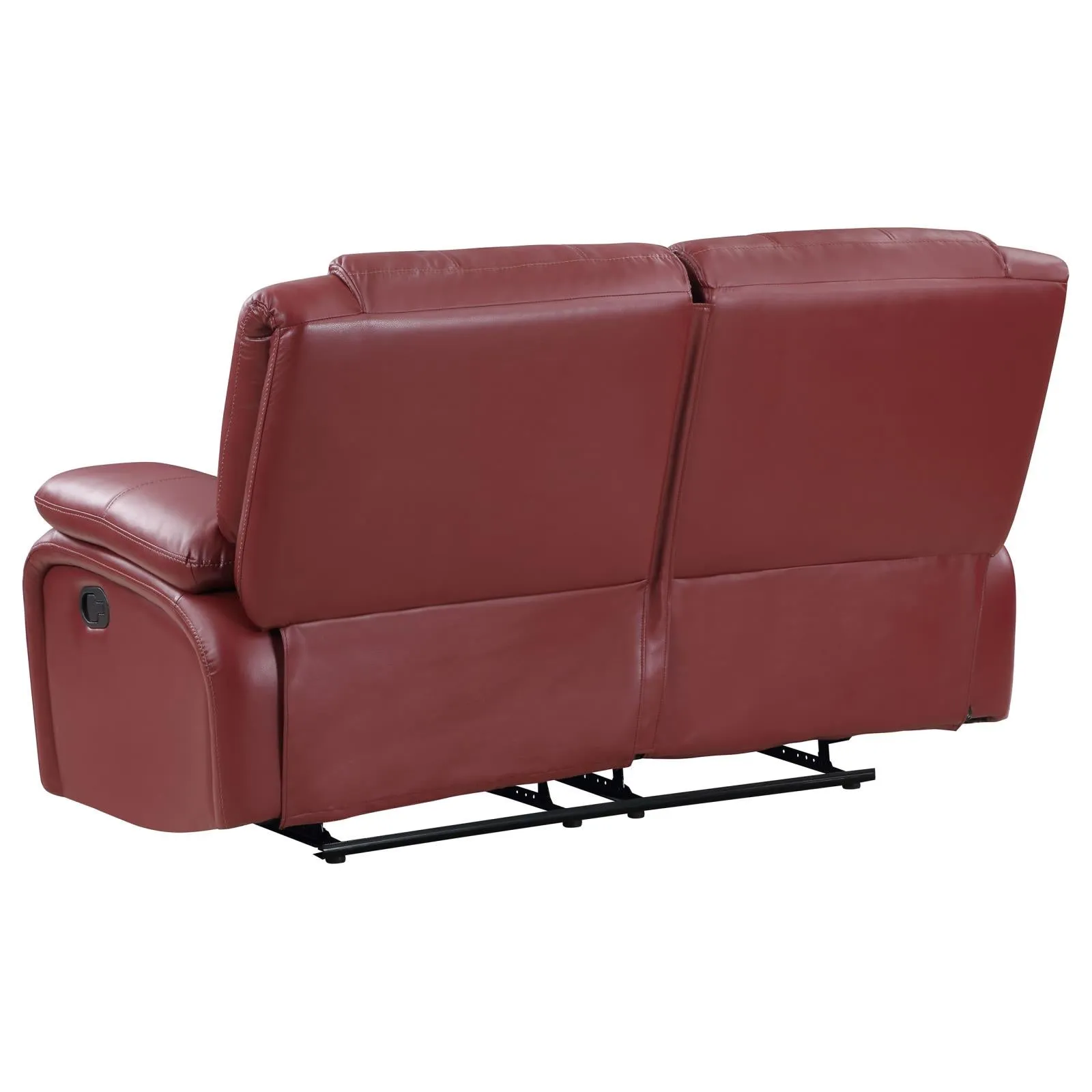 Camila Red Faux Leather Reclining Living Room Set - Image 11