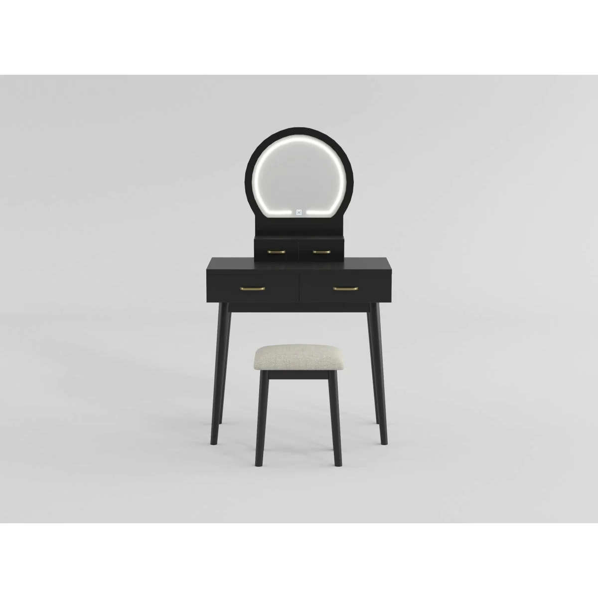 Camilla Gray Vanity Dressing Table with Mirror and Stool - Image 12