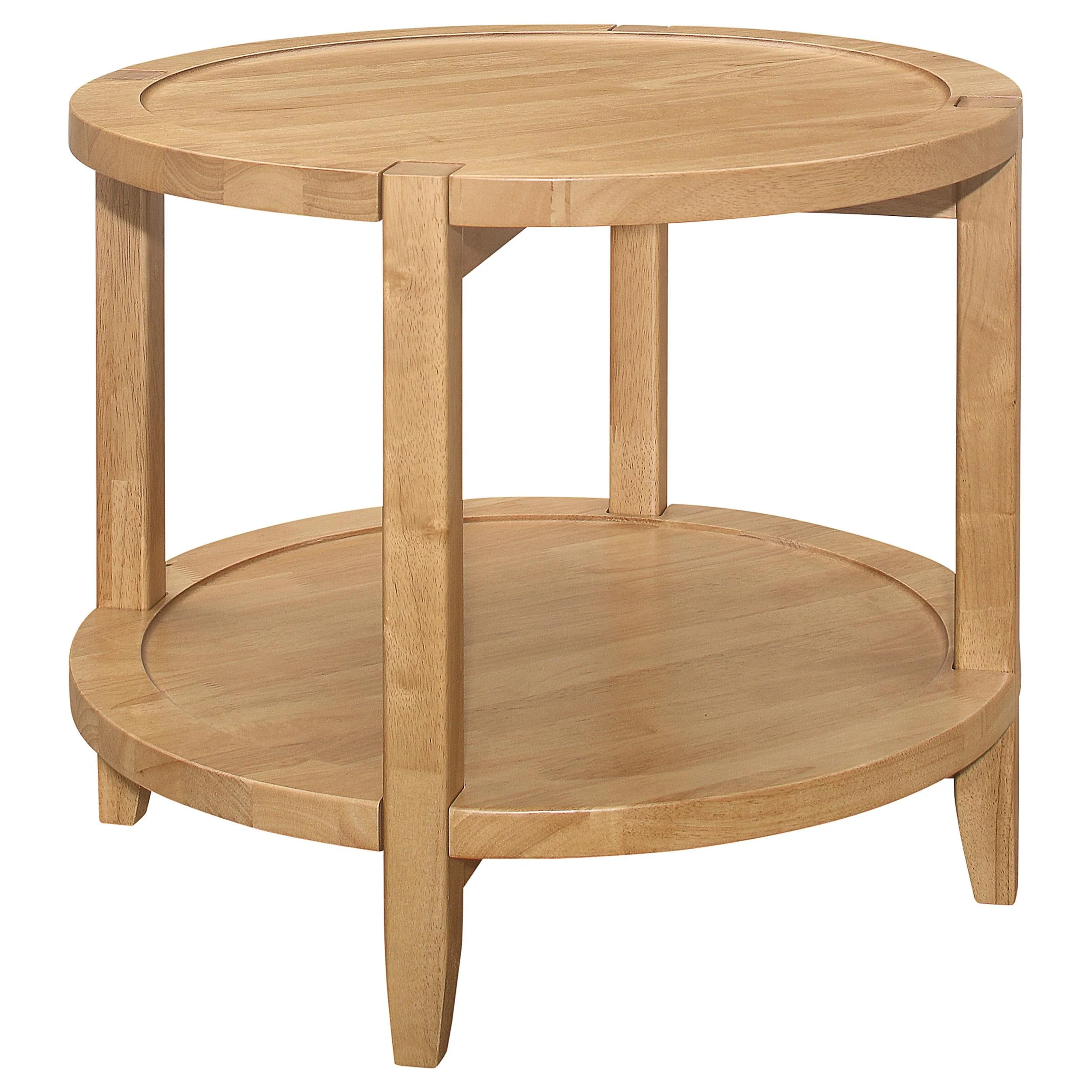 Camillo Maple 2-Piece Round Coffee and End Table Set - Image 3