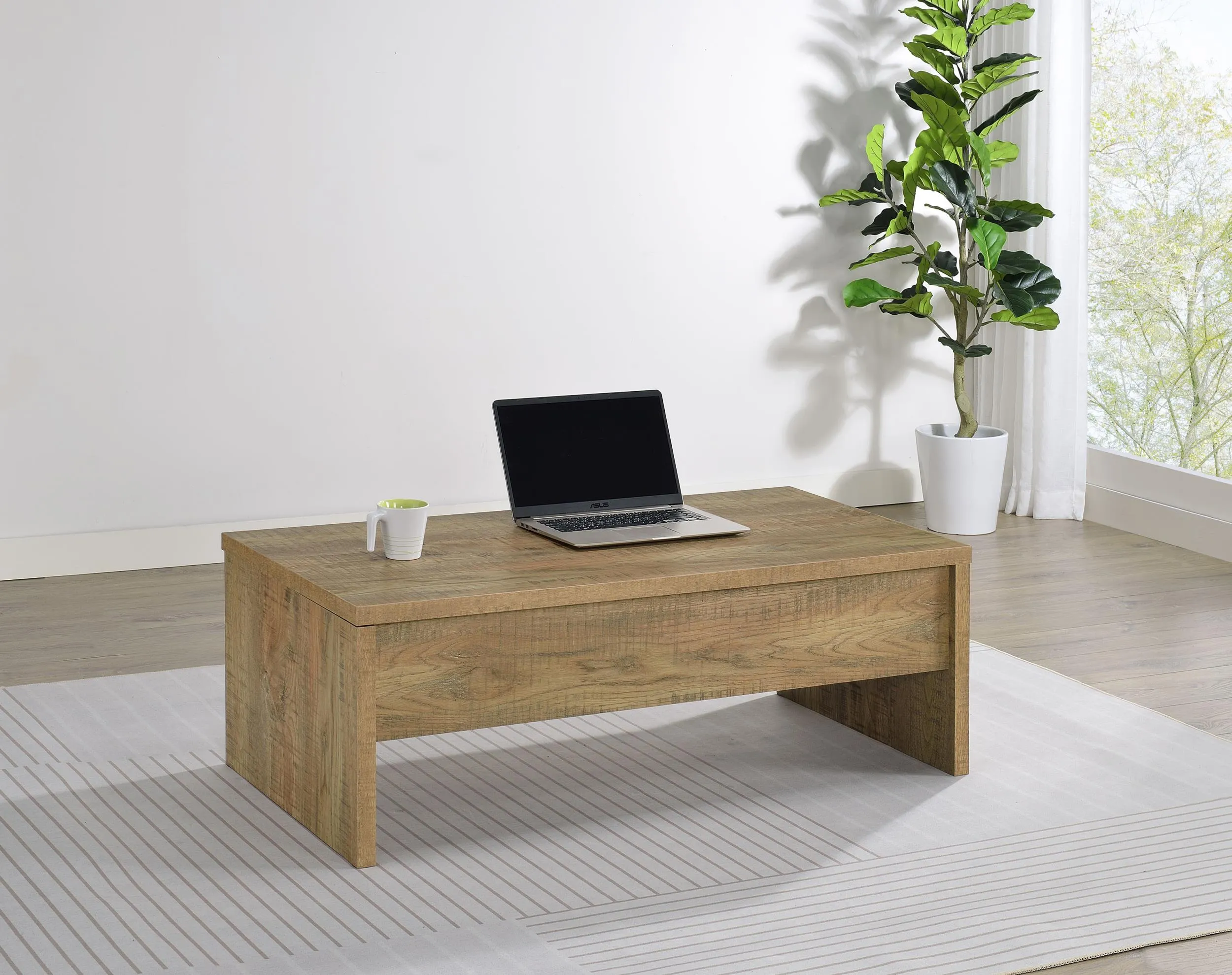 Canoga Mango Engineered Wood Lift Top Cocktail Coffee Table - Image 2
